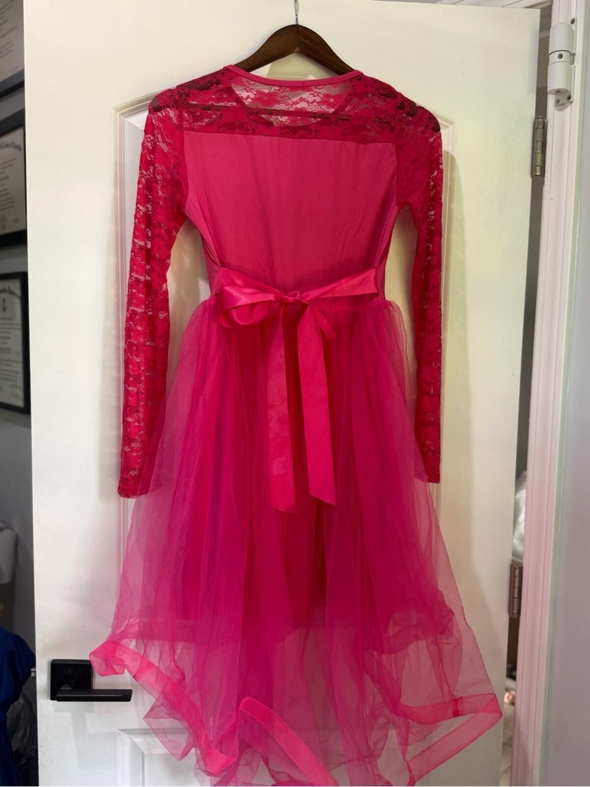 Other Arshiner Hot Pink Lace & Solid Top Size L / US 10 / IT 46 - 4 Thumbnail