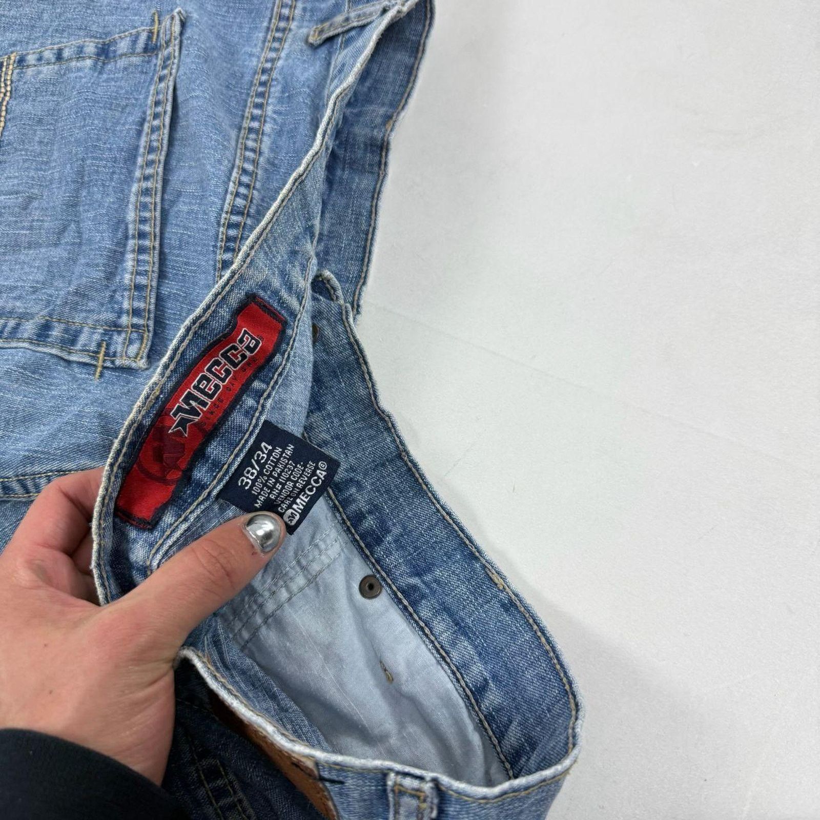 Japanese Brand × Mecca × Vintage Vintage y2k rare mecca grunge baggy wide leg faded jeans Size US 36 / EU 52 - 6 Thumbnail
