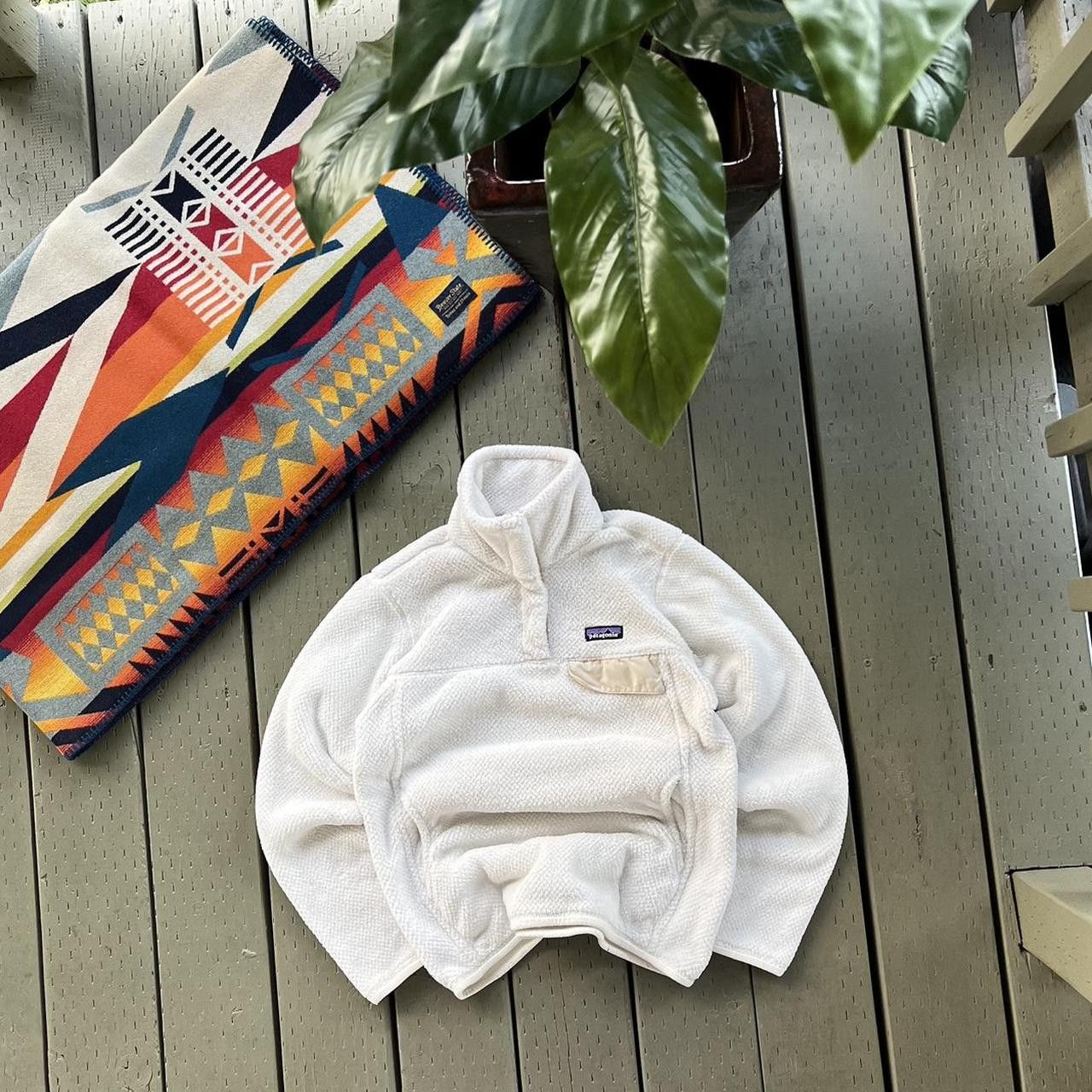Patagonia Fleece White Sherpa T-Snap Pullover