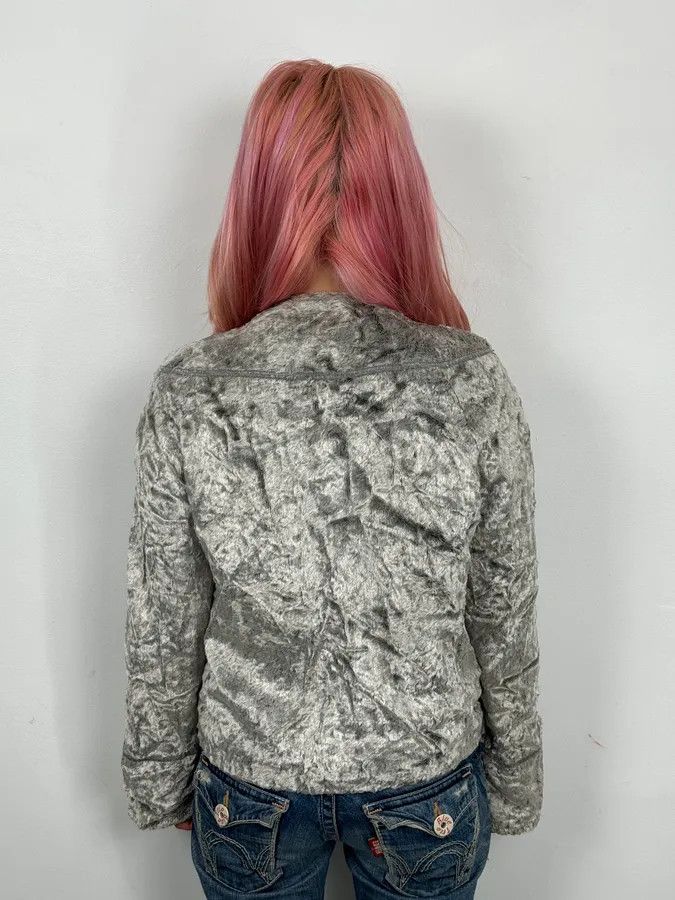 Armani Armani Grey Velvet Faux Fur Jacket Size M / US 6-8 / IT 42-44 - 2 Thumbnail