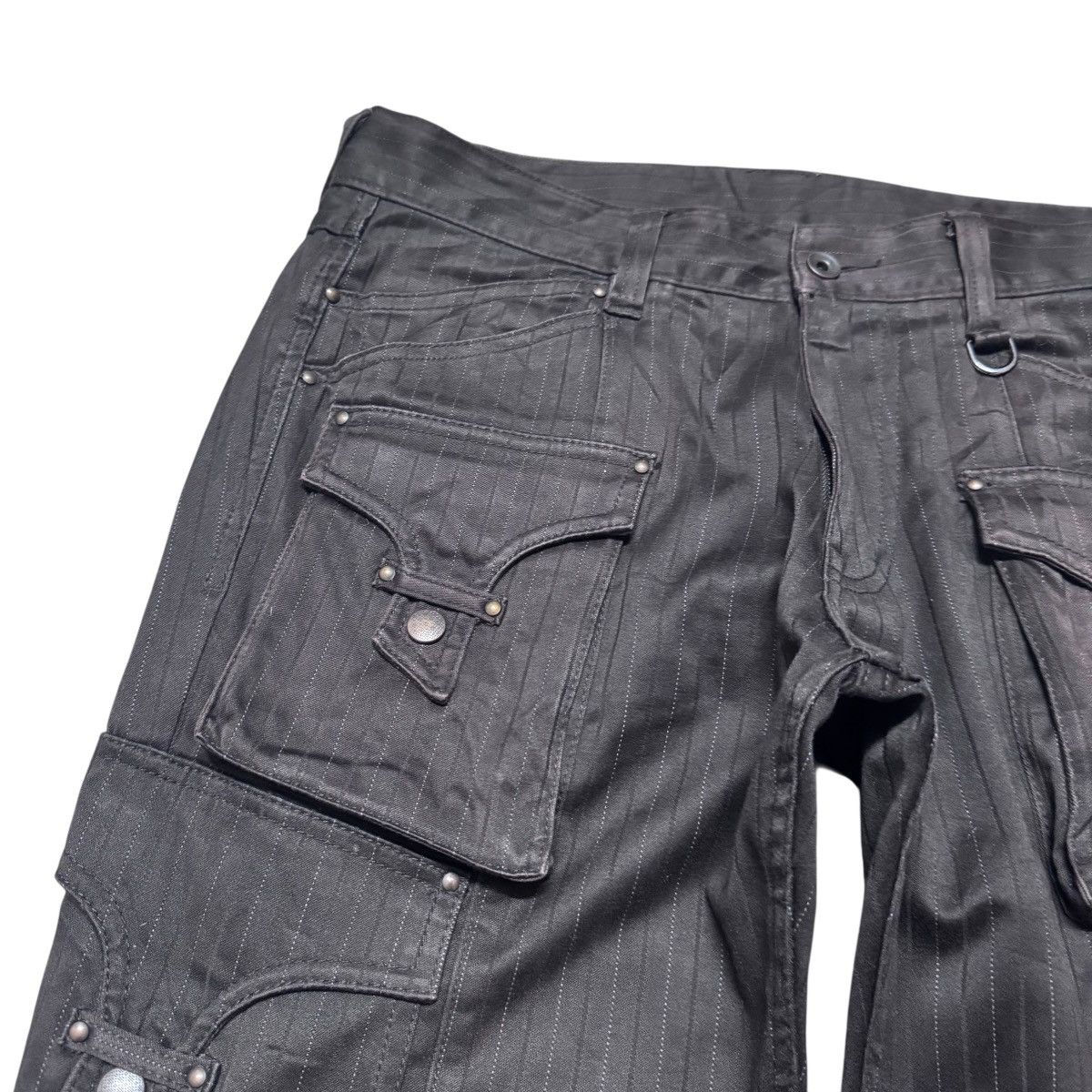HIDEAWAYS Hideaways Nicole Pinstriped Cargo Pants Flare Size US 34 / EU 50 - 4 Thumbnail
