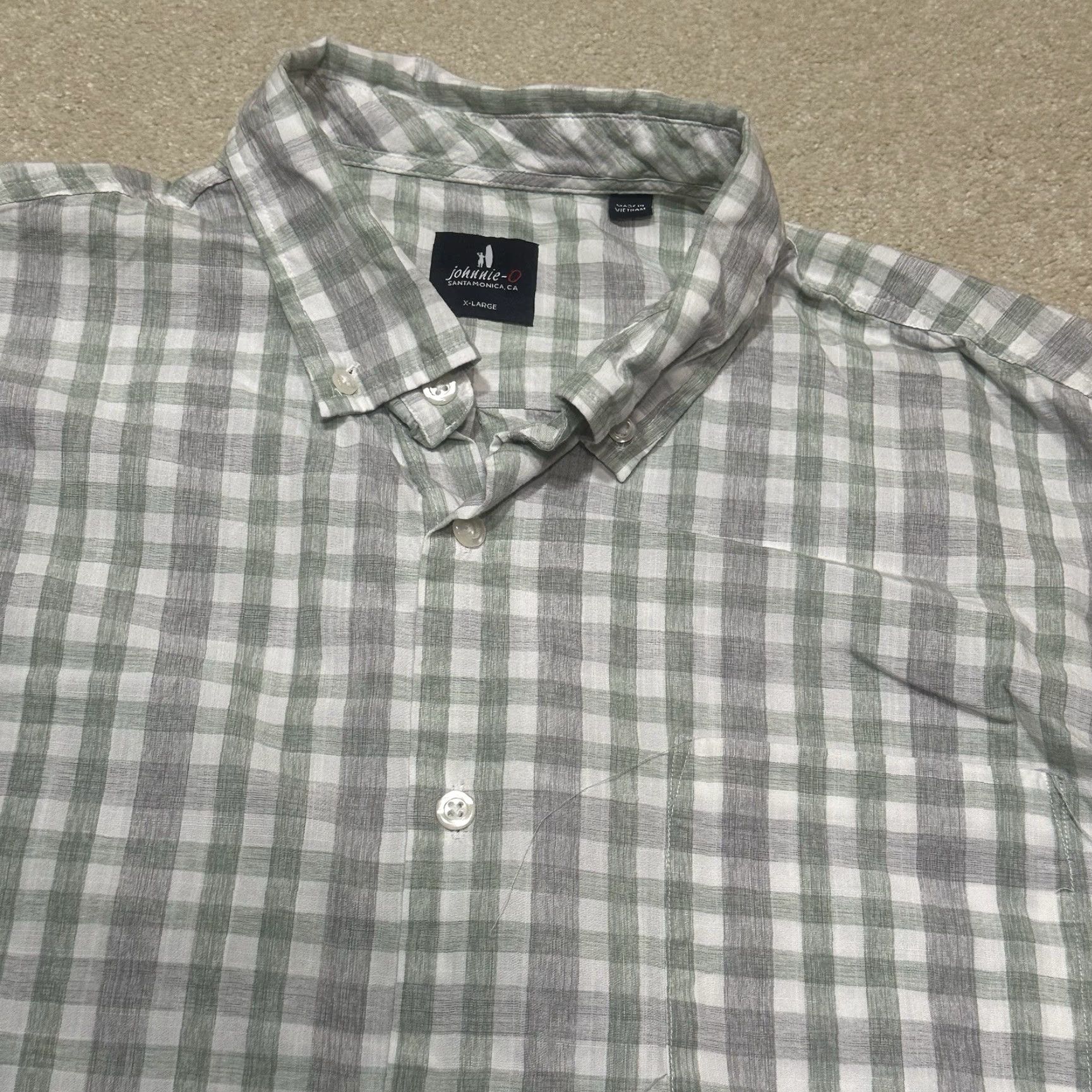 johnnie-O Johnnie-O Shirt Mens XL Green Check Bamboo Fordhart Button Up Size US XL / EU 56 / 4 - 3 Thumbnail