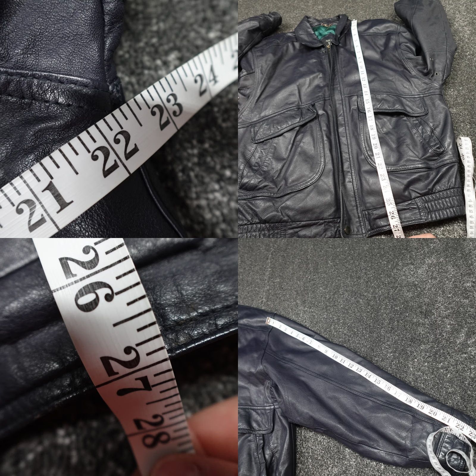 Vintage VINTAGE St Michael Jacket Mens S Leather Bomber Blue Size Size US S / EU 44-46 / 1 - 9 Thumbnail