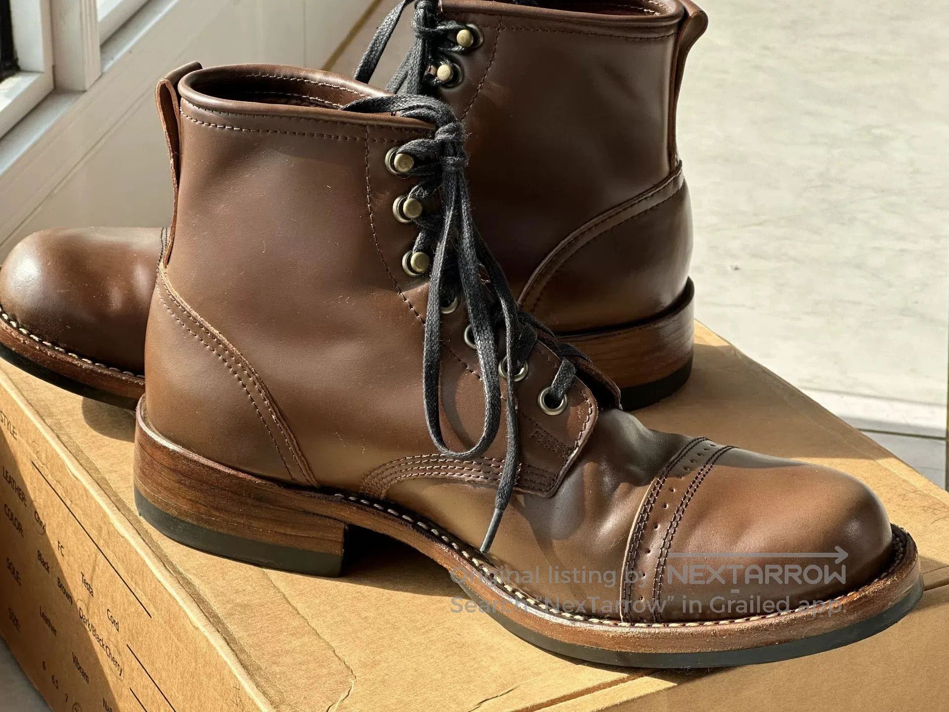 Other Julian Bowery Cigar Shell Cordovan Paratrooper Boots. Size US 7.5 / EU 40-41 - 6 Thumbnail