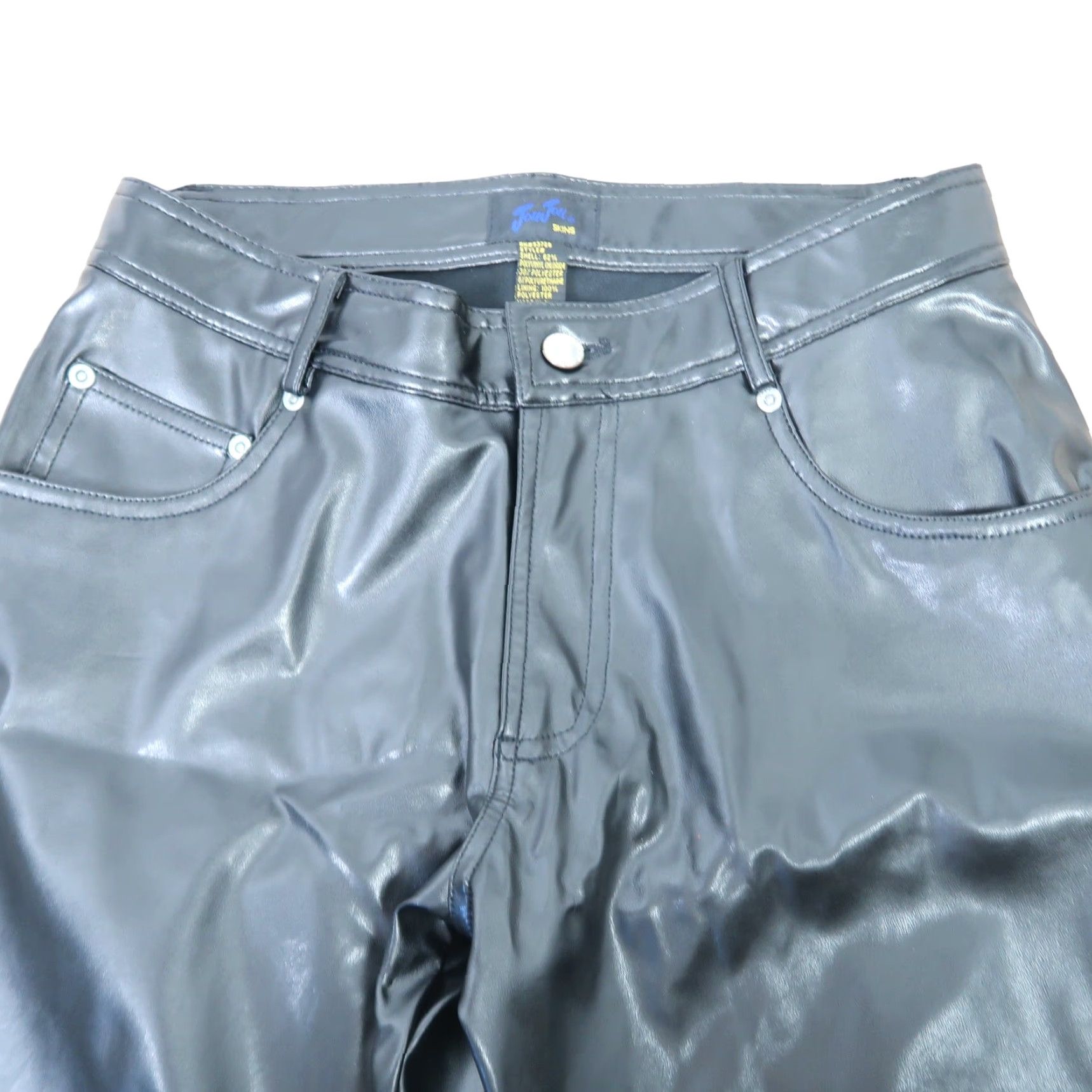 Vintage VINTAGE JouJou black vinyl faux leather mid rise bootcut pants Women 10 30in inseam 90s Punk Casual Party/Cocktail Fall Winter Spring Mens Womens Size 32" / US 10 / IT 46 - 2 Thumbnail
