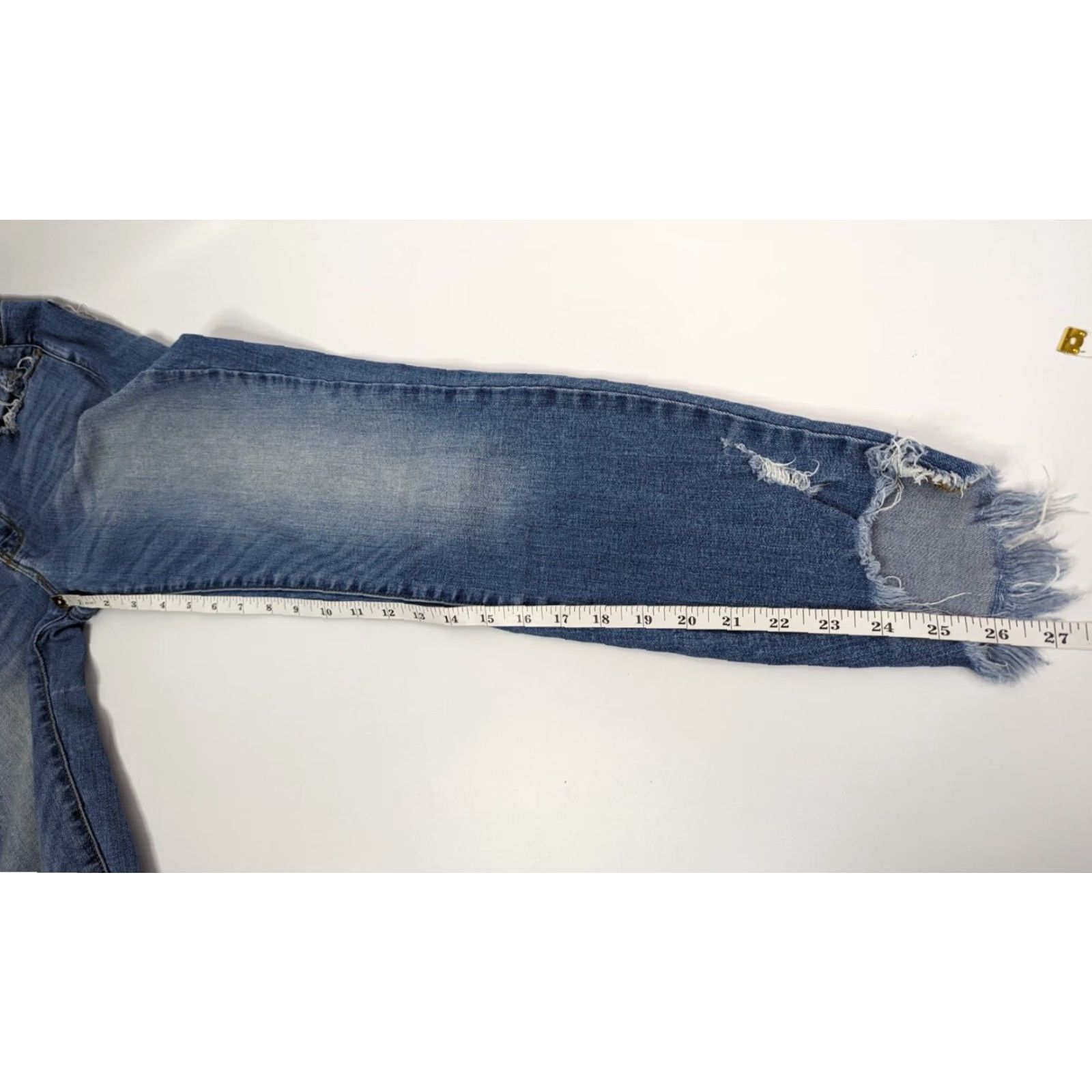 Vintage KanCan Jeans Womens 7/27 High Rise Ankle Skinny Denim KC8395M Blue 5-Pocket Stretch Distressed Modern Size 28" / US 6 / IT 42 - 7 Thumbnail