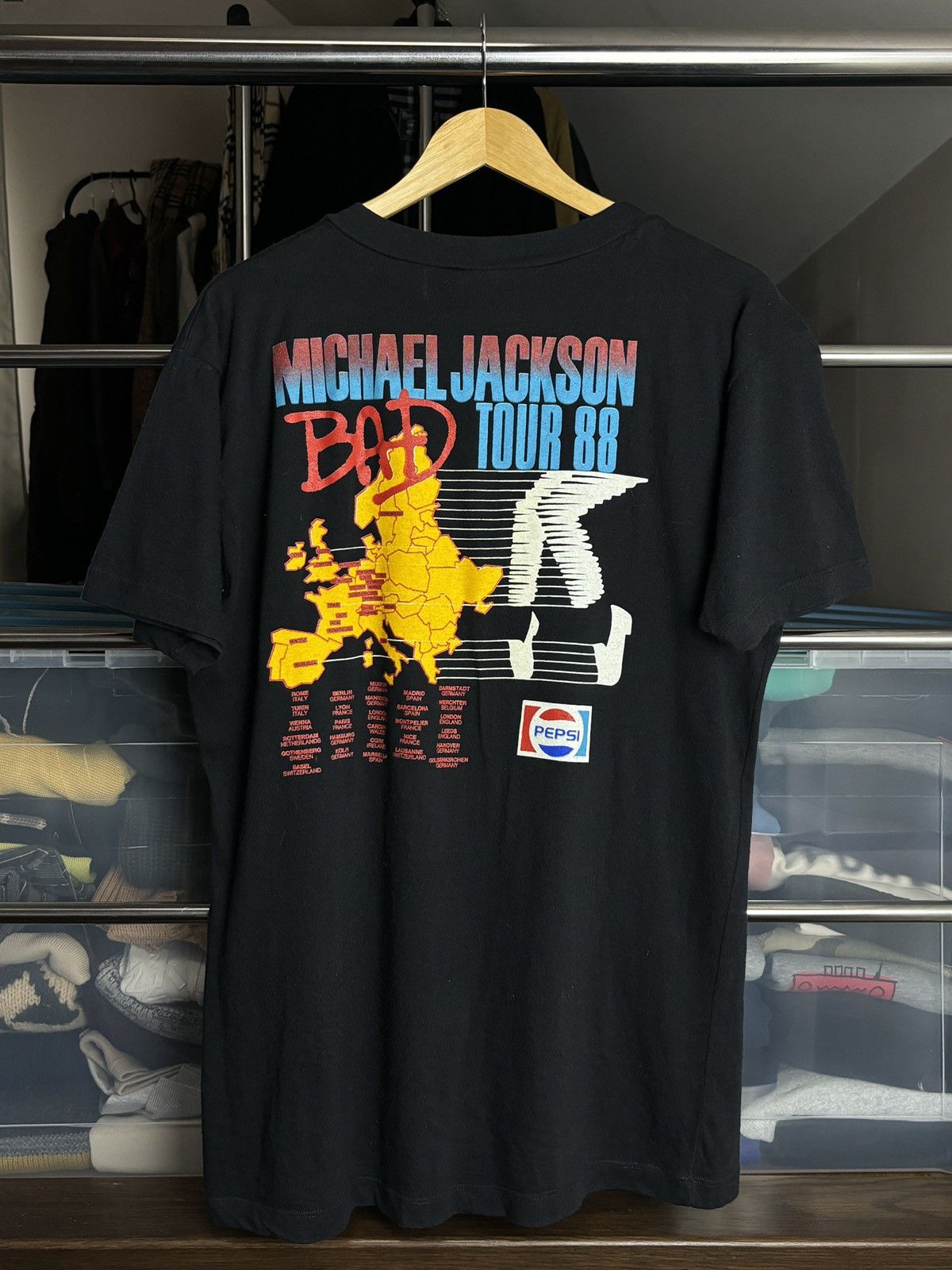 Vintage Michael Jackson 1988 Europe Bad Tour Pepsi T-Shirt
