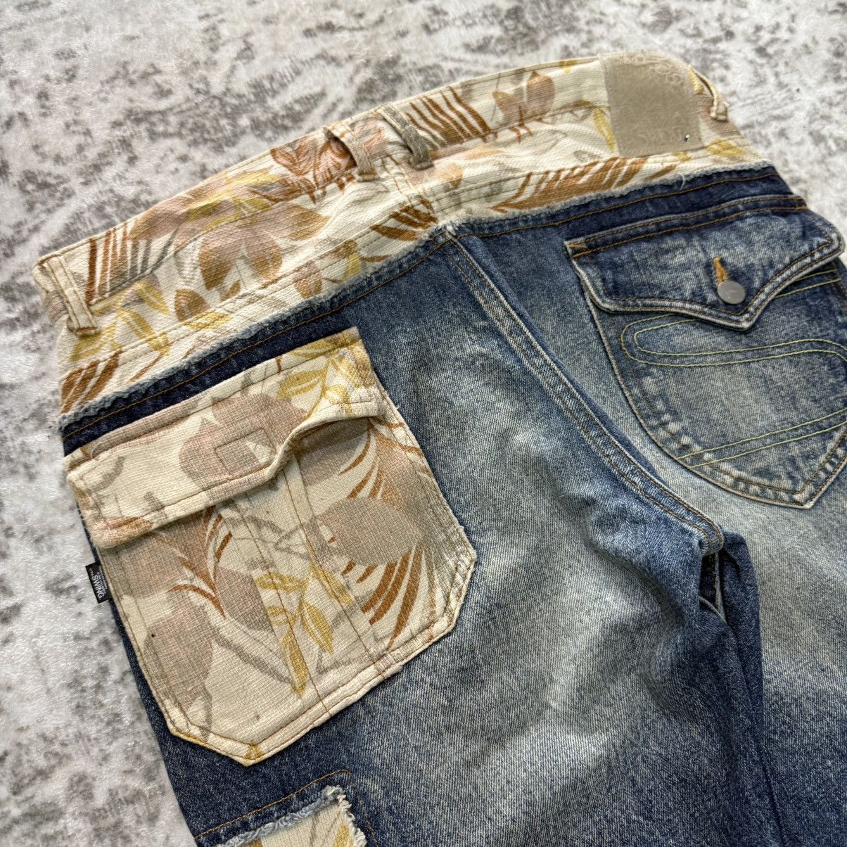 Japanese Brand Swing Incomp Japan Hybrid Cut And Sew Cargo Denim Jeans Size US 34 / EU 50 - 13 Thumbnail