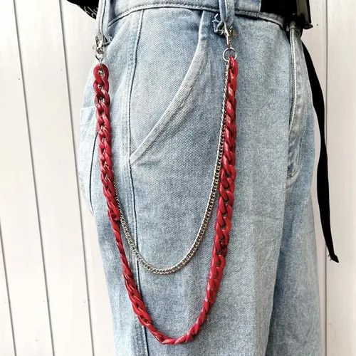 Jewelry Double layer Red Cuban Wallet Chain, Pants Chain Size ONE SIZE - 3 Thumbnail