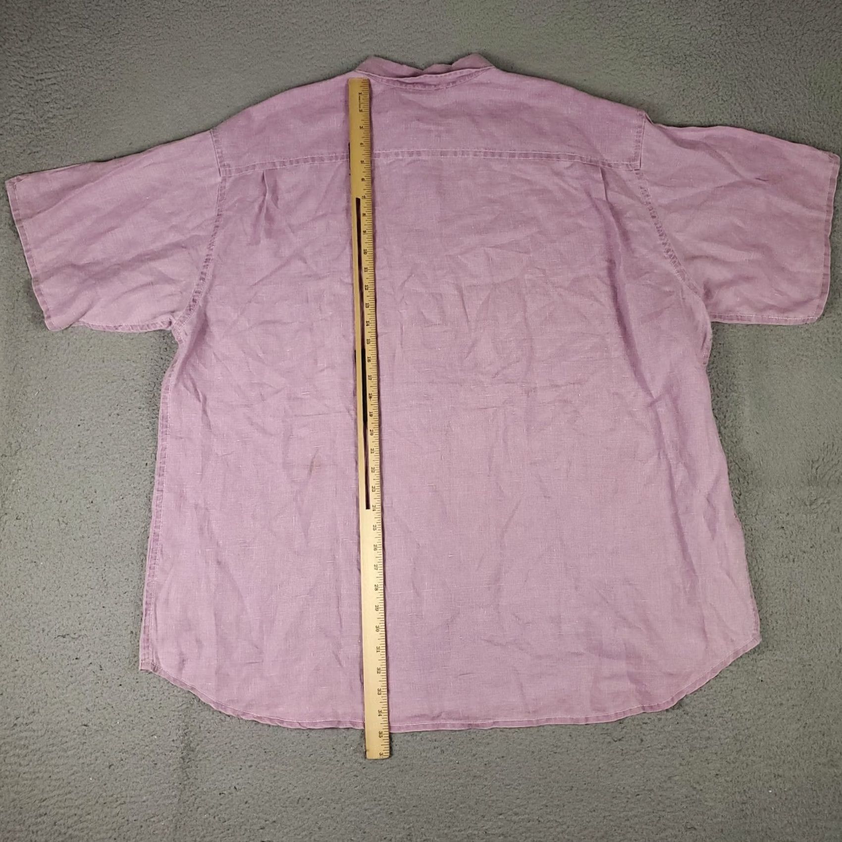 Tommy Bahama Tommy Bahama Shirt Mens 2XB Purple Linen Hawaiian Button Up Short Sleeve Shirt Size US XXL / EU 58 / 5 - 4 Thumbnail