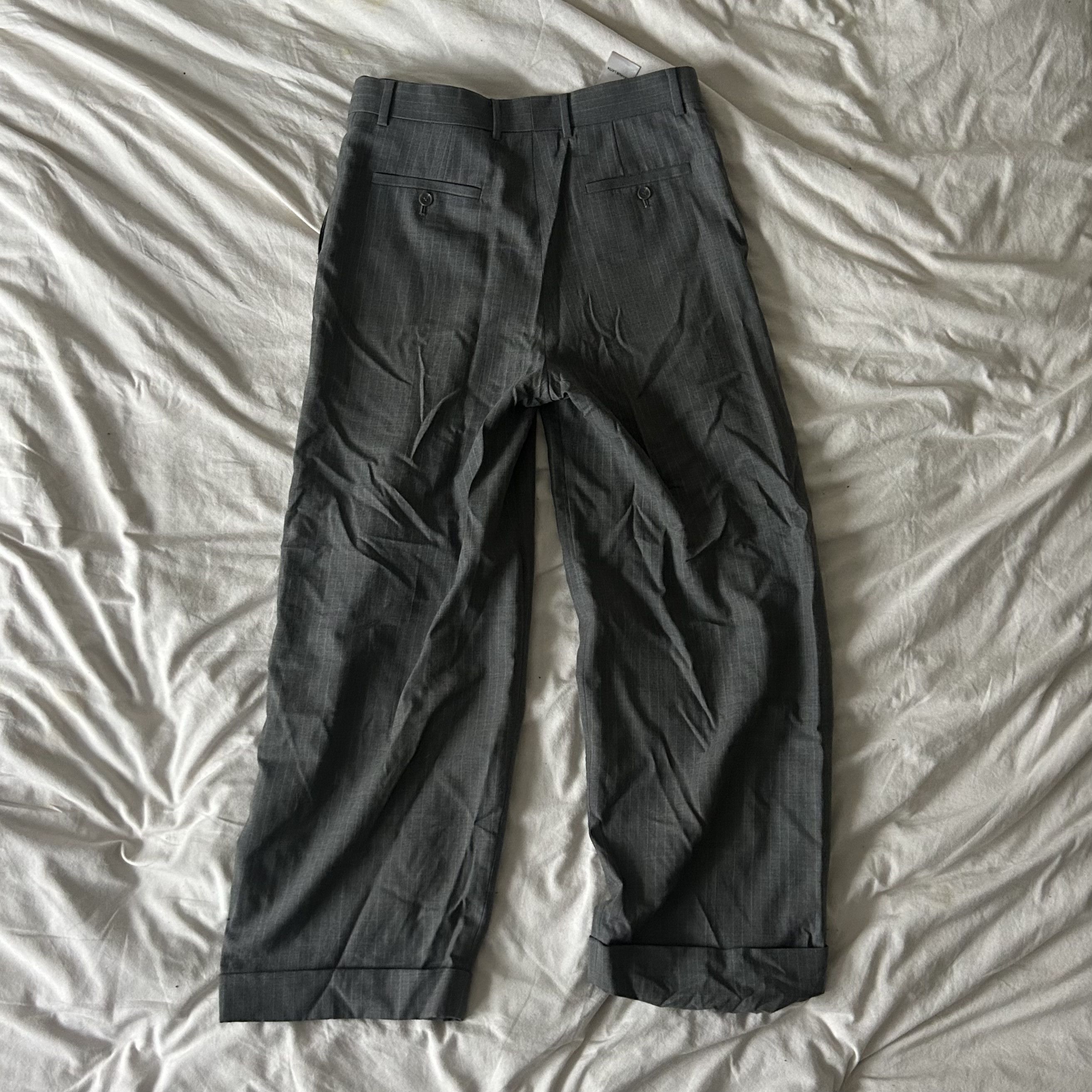 Eckhaus Latta Grey Pinstripe Sway Trousers Size US 32 / EU 48 - 2 Thumbnail