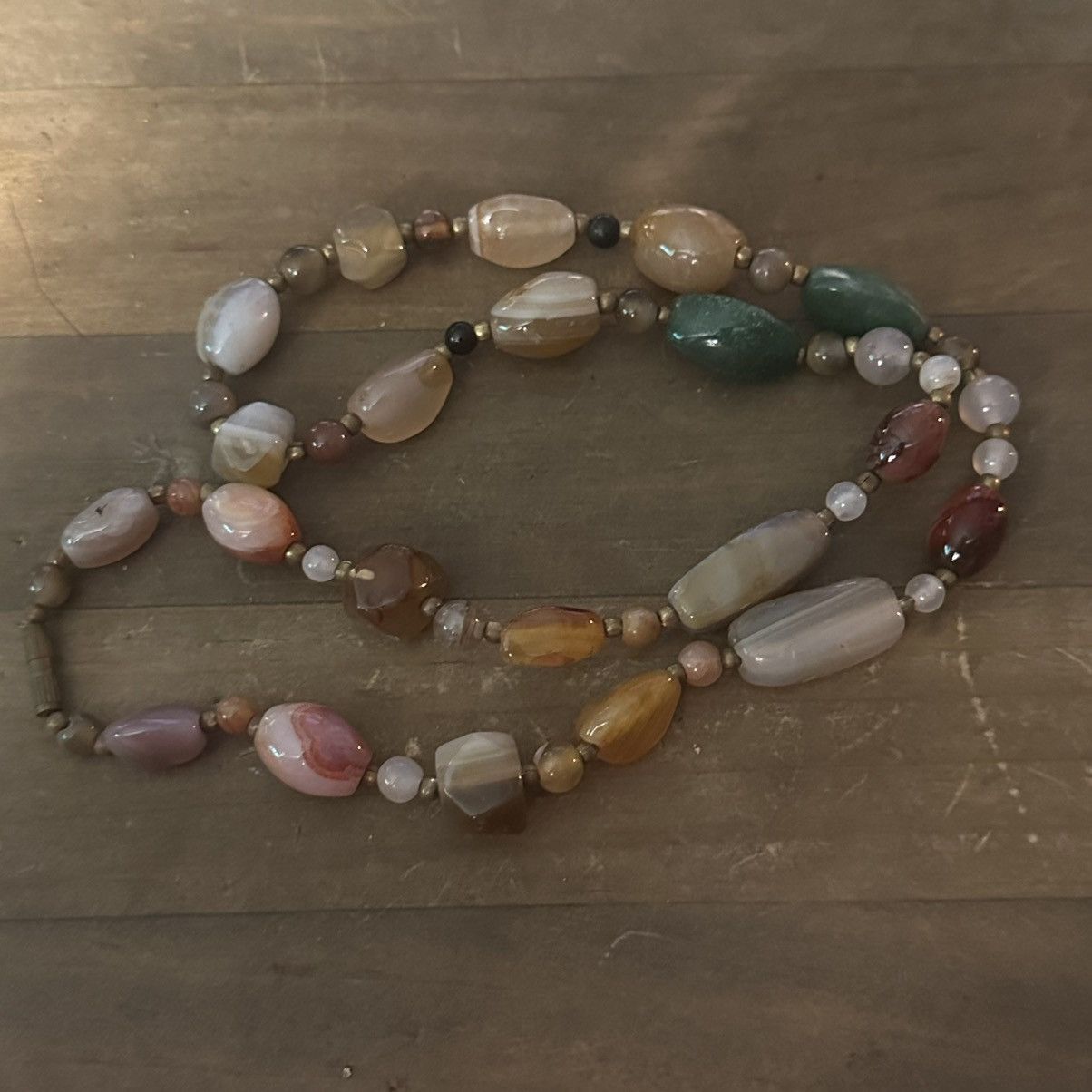 Vintage Vintage polished agate bead necklace Size ONE SIZE - 2 Thumbnail