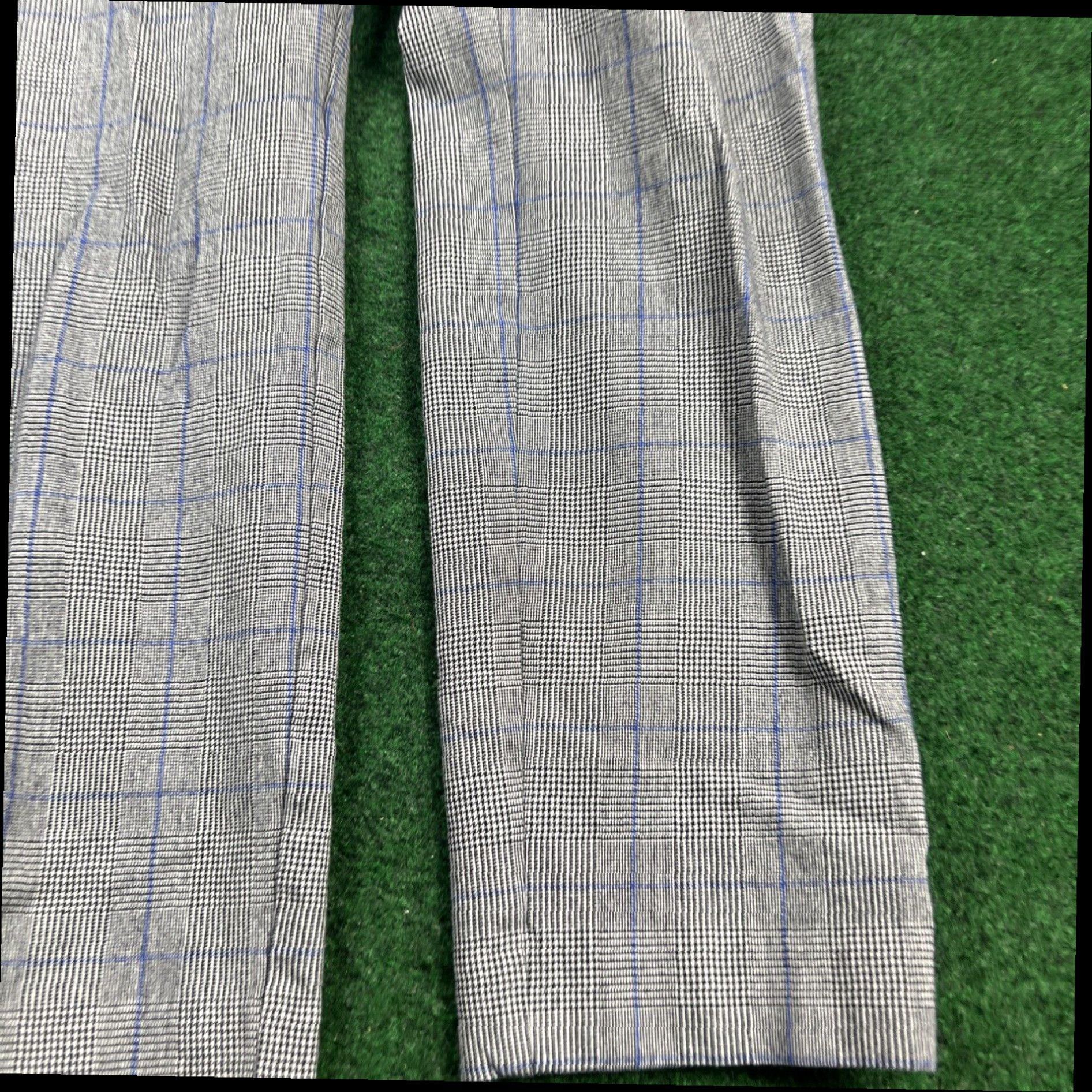 Ann Taylor LOFT Ann Taylor Womens Dress Pants Size 8 30x26 Gray Blue Striped Checkered Size 30" / US 8 / IT 44 - 3 Thumbnail