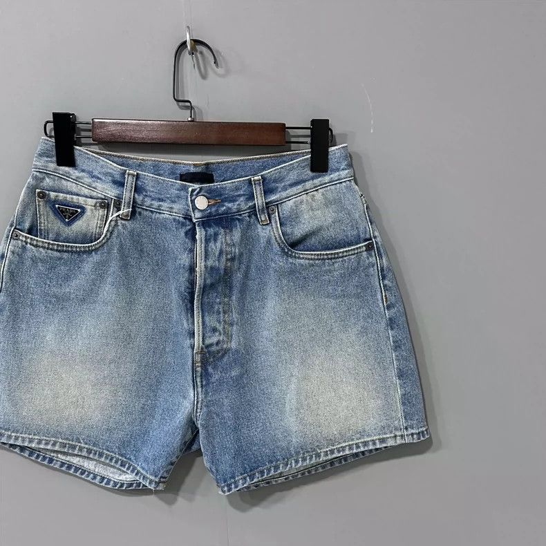 Prada Prada Pocket logo denim shorts 2502-Nextarrow Size US 30 / EU 46 - 2 Thumbnail