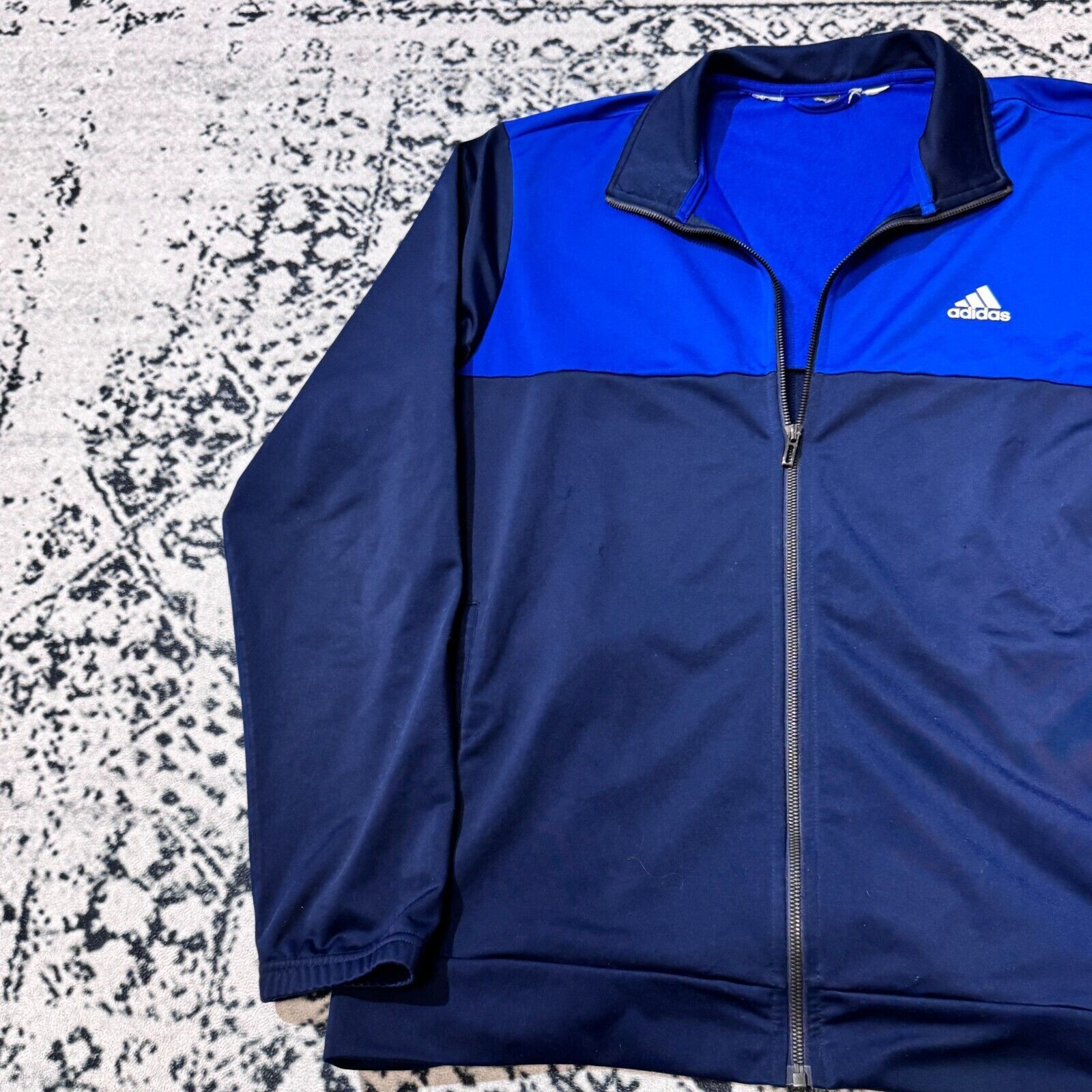 Adidas × Vintage Vintage Adidas Blue Black Polyester Tracksuit Jacket Size XL Size US XL / EU 56 / 4 - 6 Thumbnail