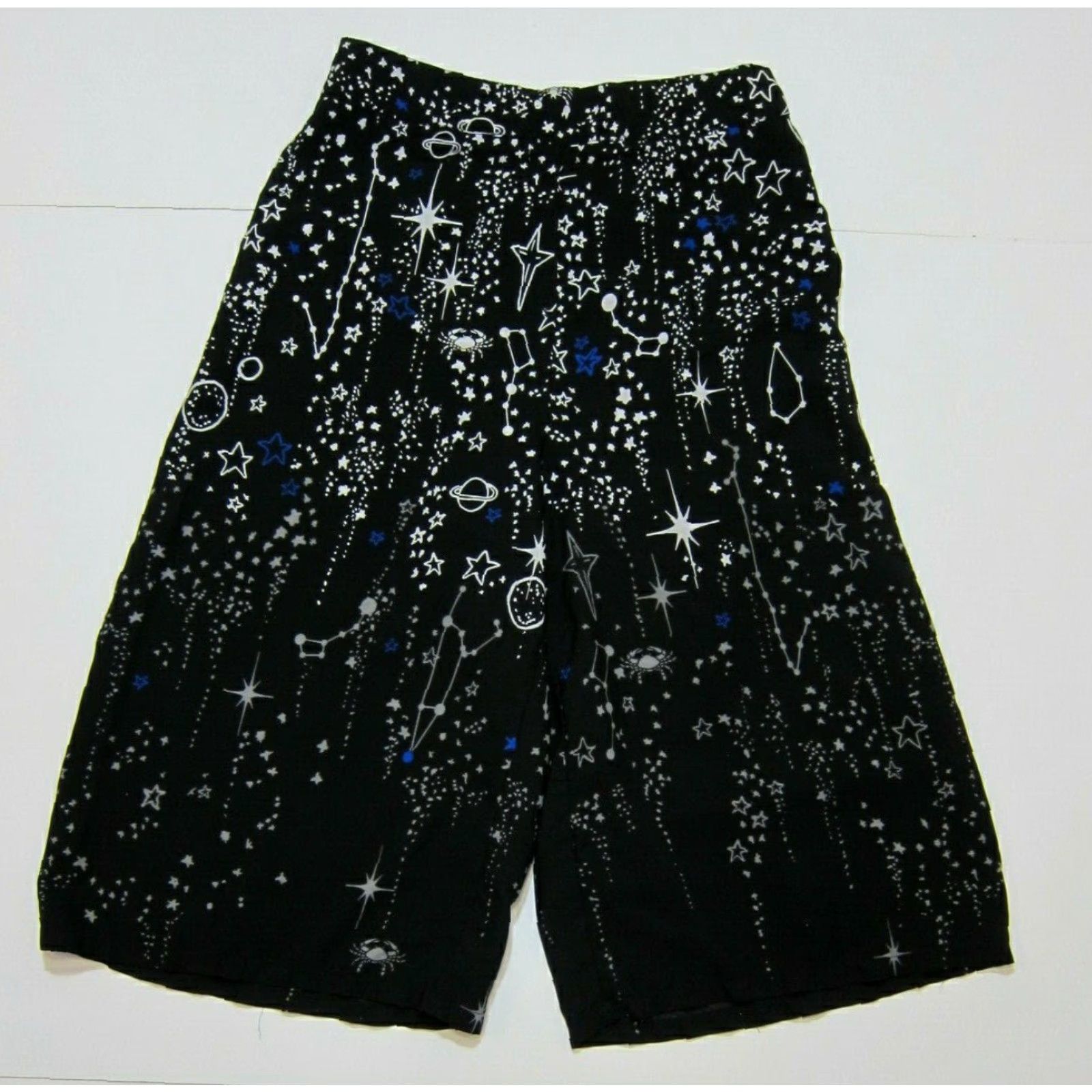 Vintage DO+BE Black Blue White Astrology Star Planet Bloomer Capri Pant Women Size Small Size 28" / US 6 / IT 42 - 6 Thumbnail