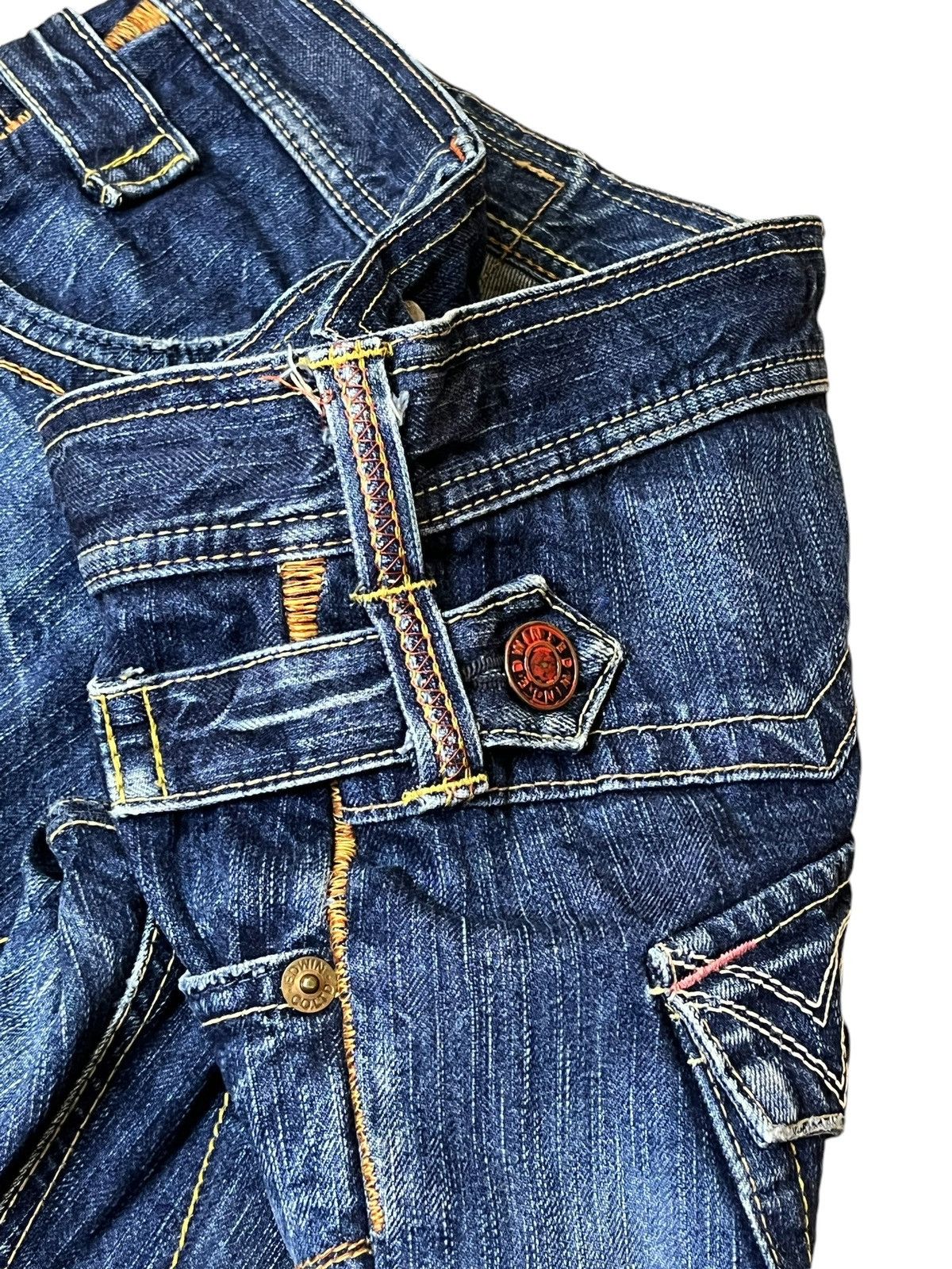 Edwin FLARED🔥VINTAGE EDWIN 503 MADE IN JAPAN BLUE TRIP JEANS Size US 30 / EU 46 - 6 Thumbnail