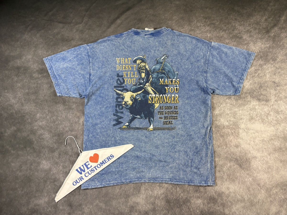 Wrangler Vintage Wrangler Acid Wash Tee Shirt Wrangler Jeans Western Size US XL / EU 56 / 4 - 14 Thumbnail