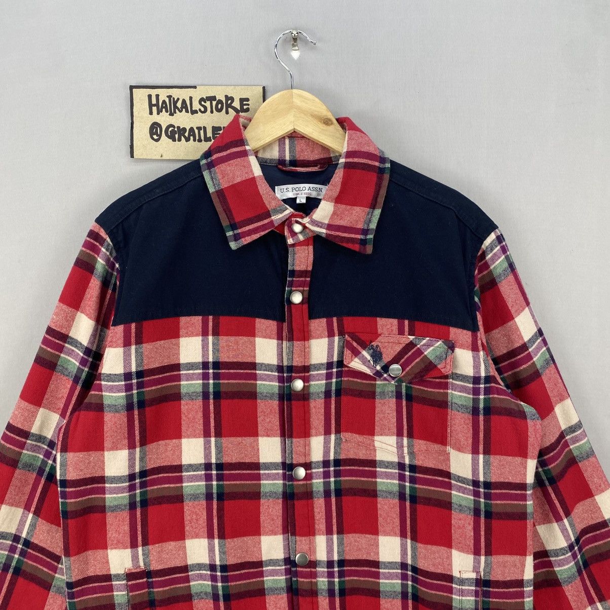 Flannel U.S Polo Assn Plaid-Check Flannel Light Jacket Size US L / EU 52-54 / 3 - 7 Thumbnail