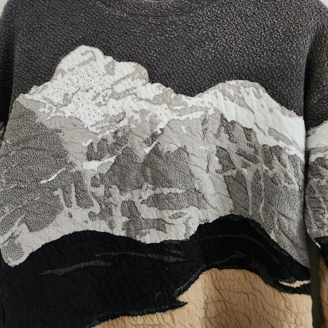 Akris Akris Punto Mountain Intarsia Patchwork Pullover Sz S Size S / US 4 / IT 40 - 3 Thumbnail