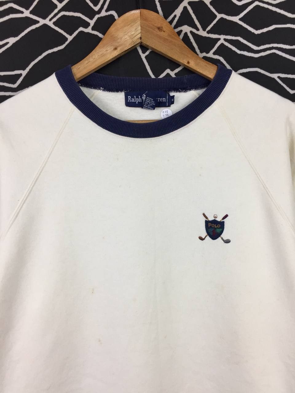 Ralph Lauren Vtg 90s Ralph Lauren Cream Golf Crest Logo Sweatshirt Size M Size US M / EU 48-50 / 2 - 3 Thumbnail