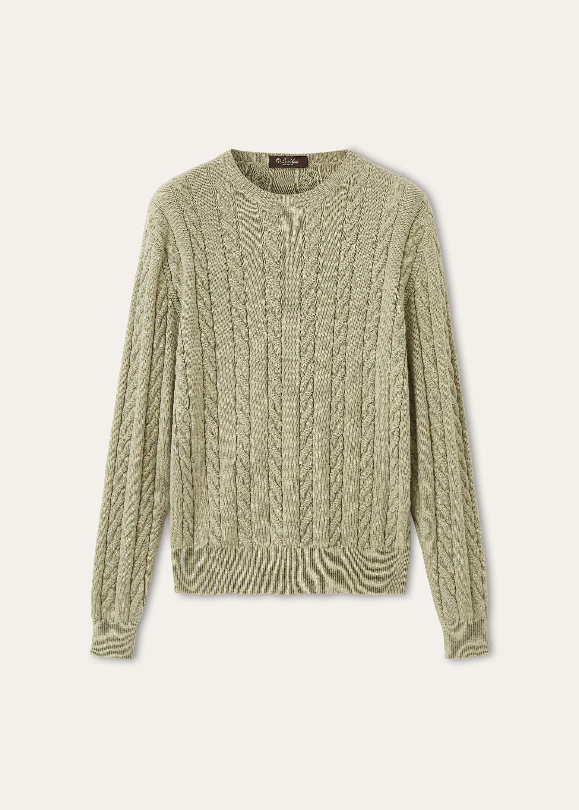 Loro Piana os11x0226 FAQ4517 Cedar Crewneck Sweater in Seafom Green Size US M / EU 48-50 / 2 - 1 Thumbnail