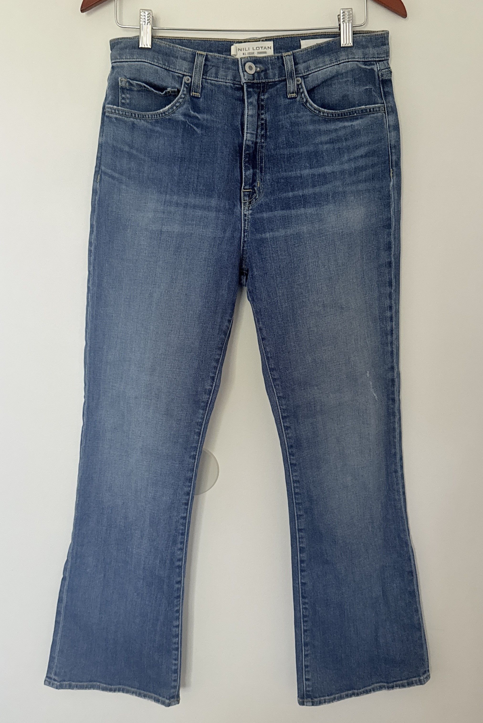 Nili Lotan Nili Lotan Jean Classic Wash Cotton Blend Distressed Size 30" / US 8 / IT 44 - 2 Thumbnail