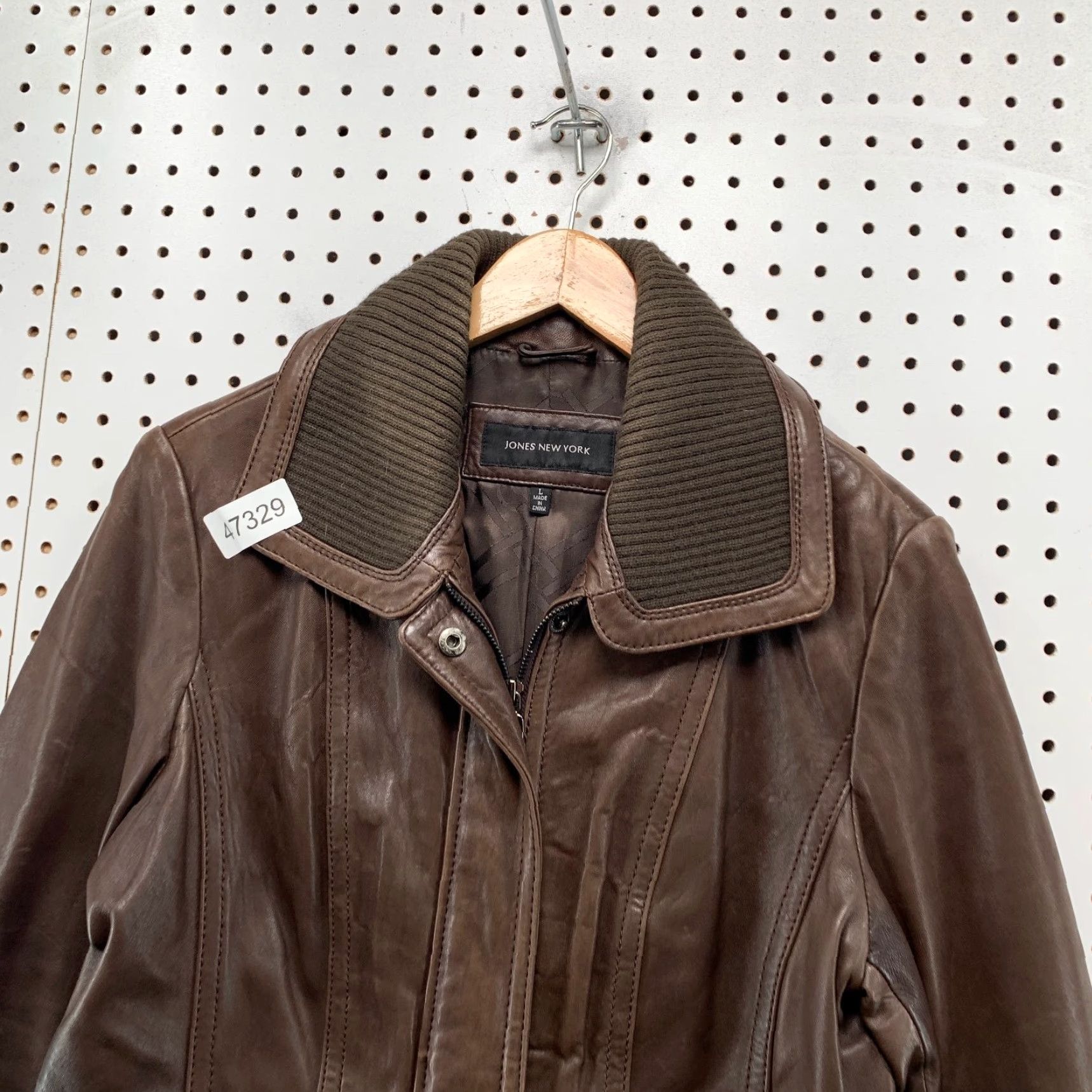 Jones New York Jones New York Leather Coat Womens Large Brown Belted Collared Genuine Coat Size L / US 10 / IT 46 - 4 Thumbnail