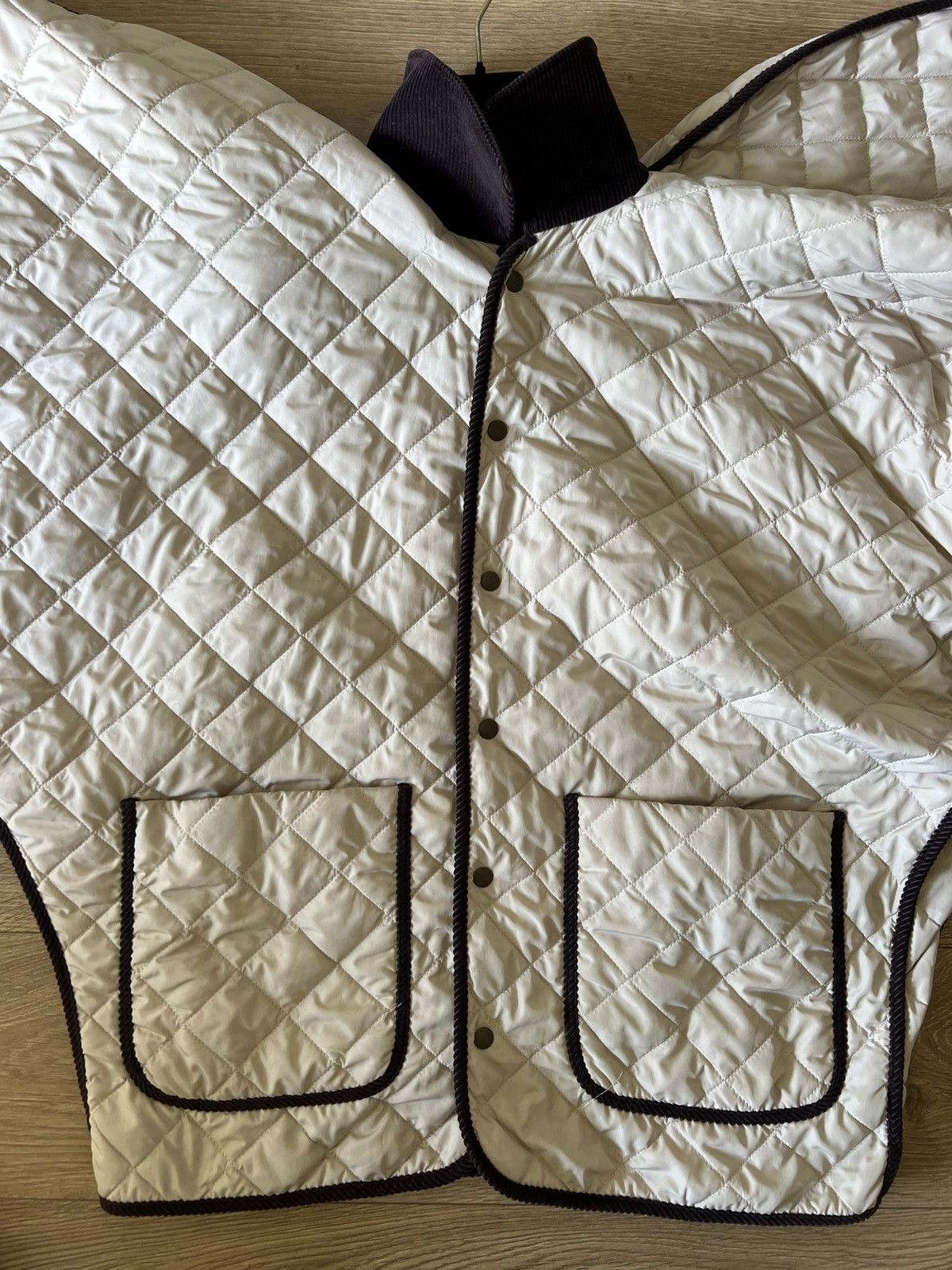 Y/Project Y/Project Quilted Oversized Cape Jacket – Ivory / Brown Trim Size US XL / EU 56 / 4 - 1 Thumbnail