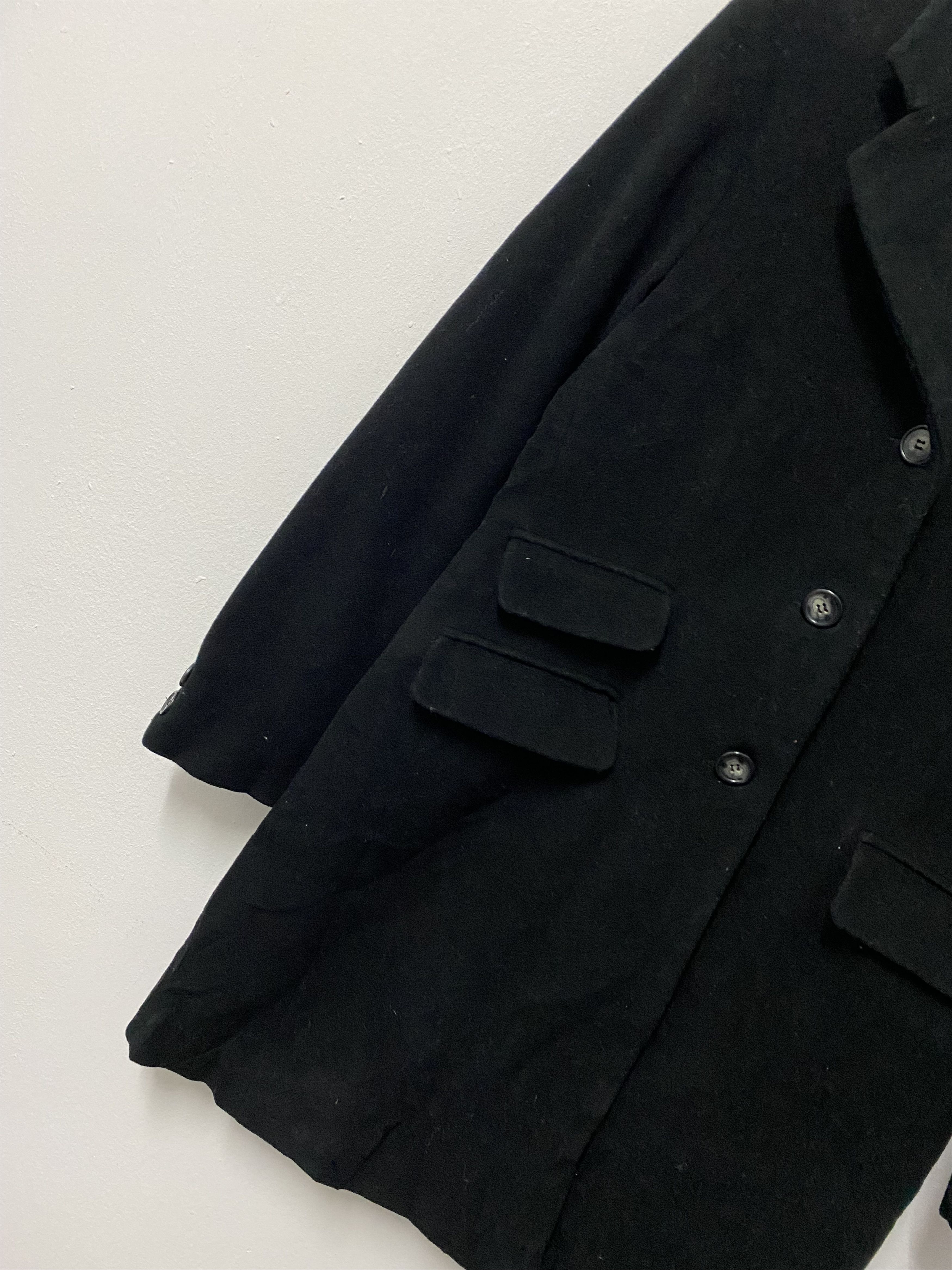 Vintage VTG Made In Italy Luxury Wool Cashmere Black Overcoat M Size M / US 6-8 / IT 42-44 - 5 Thumbnail