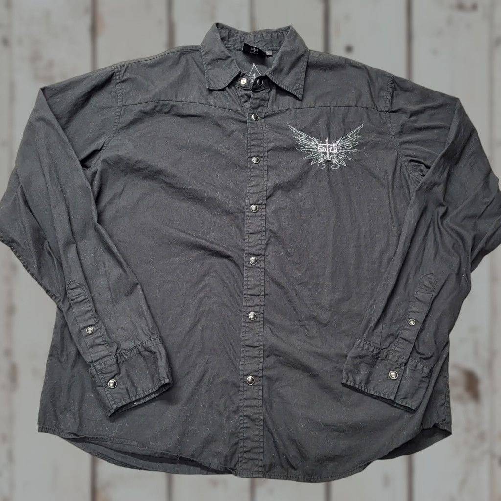 Vintage Edify Black Shirt Men’s Large Snap Down Jeremiah 29:11 Embroidered Western Shirt Mens Casual Western Size US L / EU 52-54 / 3 - 1 Thumbnail