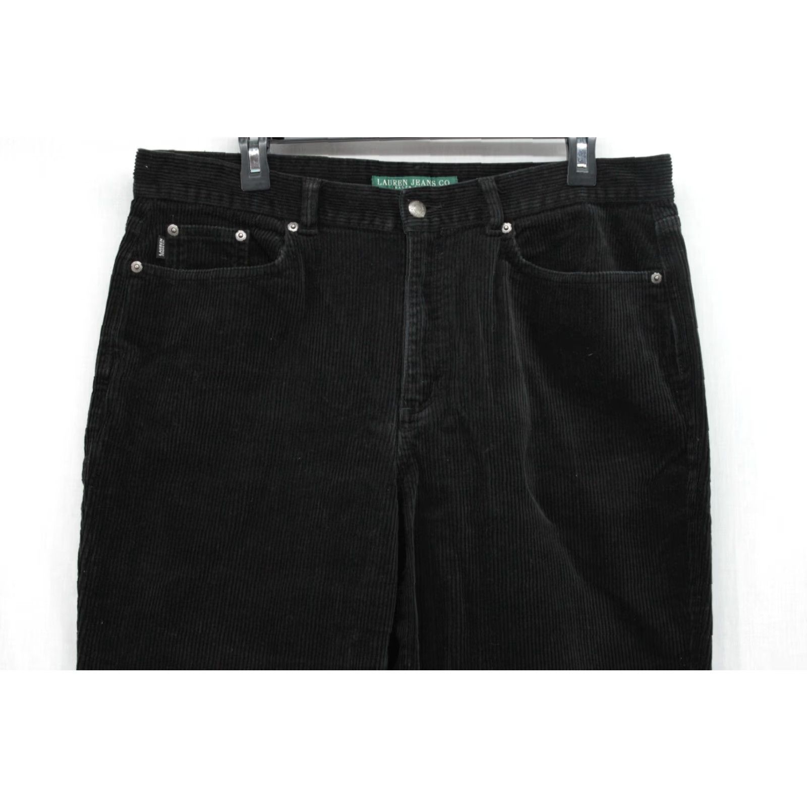 Ralph Lauren LAUREN RALPH LAUREN Women Black Corduroy Straight Leg Pants Preppy Size 14 36x31 Clothing Pants Size 36" / US 14 / IT 50 - 6 Thumbnail