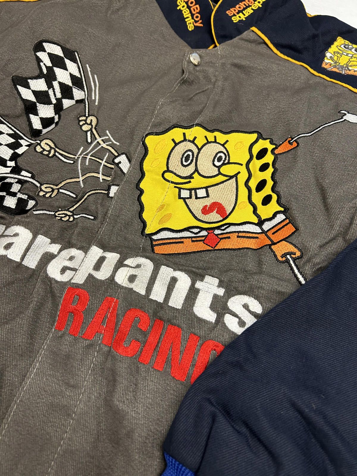 Nickelodeon Vintage SpongeBob SquarePants Racing Men's Jacket Size US L / EU 52-54 / 3 - 3 Thumbnail