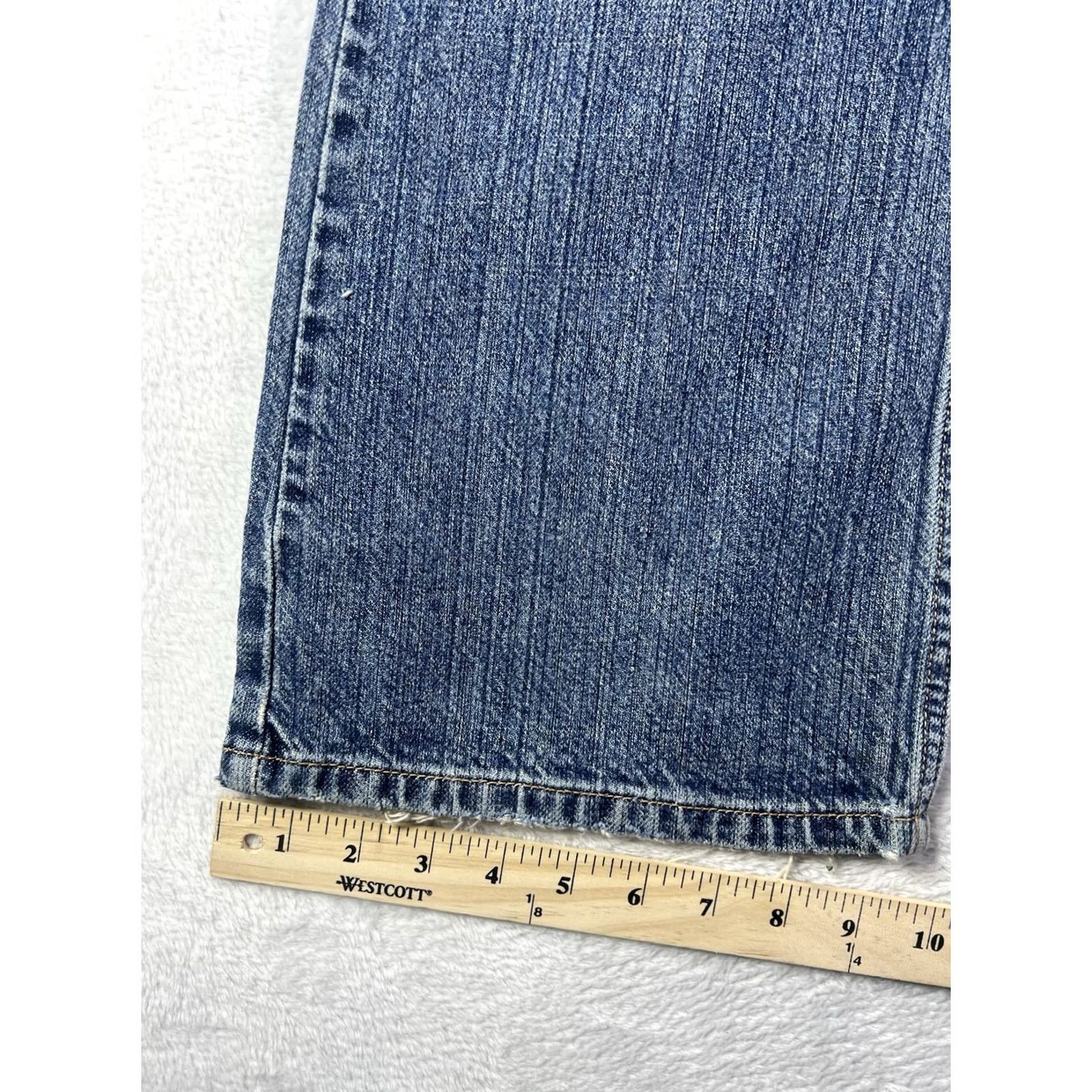 Levi's VINTAGE Levi's 527 Jeans Mens Regular Bootcut 33x30 Blue Denim Distressed Cowboy 90s USA Mens Size US 33 - 5 Thumbnail
