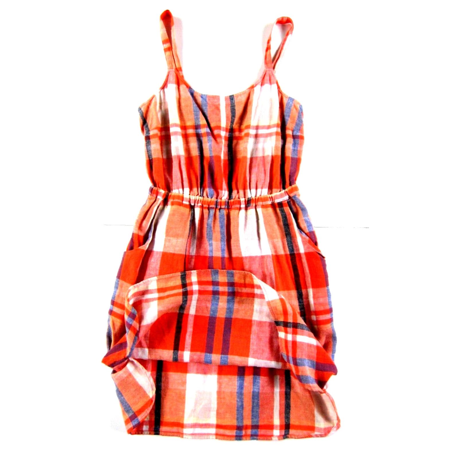 Old Navy Old Navy Plaid Pocket Tank Sun Dress Women Medium Linen Rayon Pink Size M / US 6-8 / IT 42-44 - 6 Thumbnail