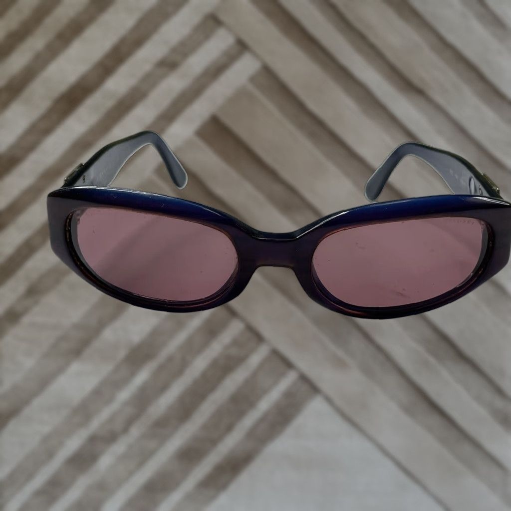 Bvlgari BVLGARI Womens Sunglasses Designer Blue 822 Rectangle 1990s Y2K Vintage Back square logo glued Size ONE SIZE - 1 Thumbnail