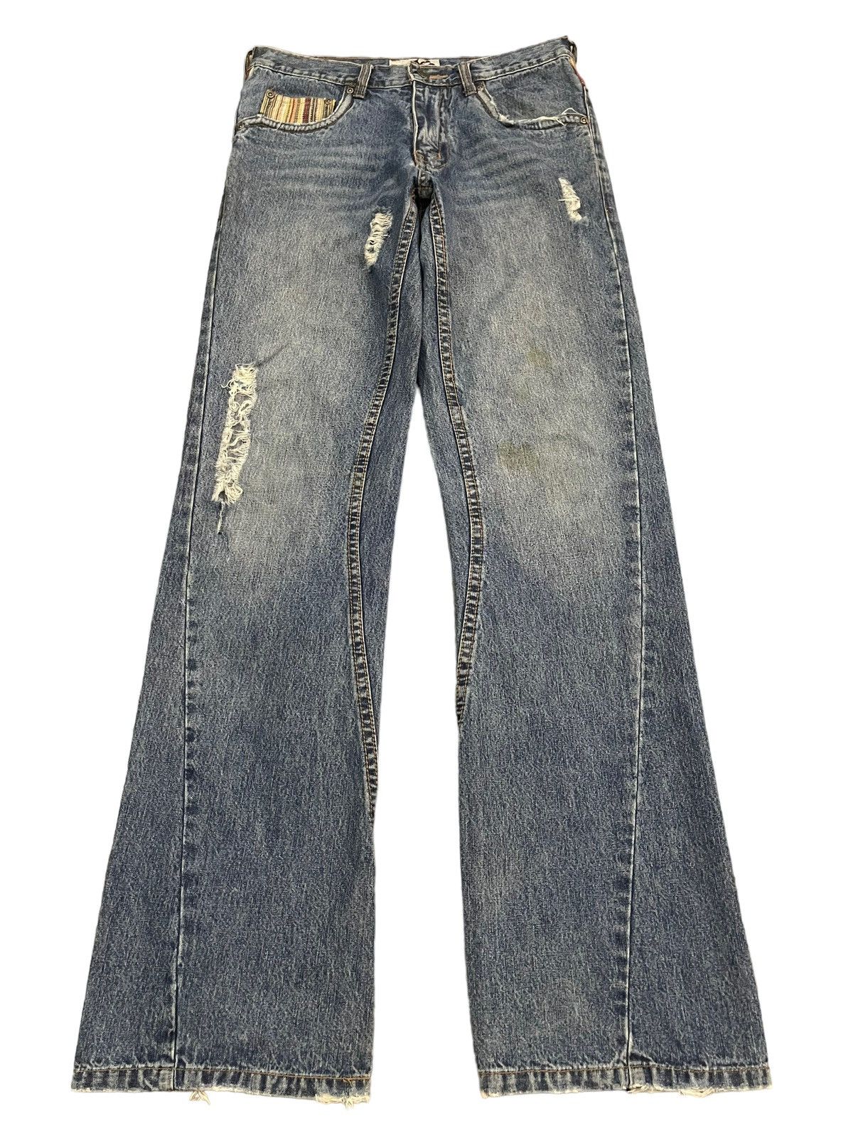 Vintage Japanese Brand Distressed Style Bootcut Jeans