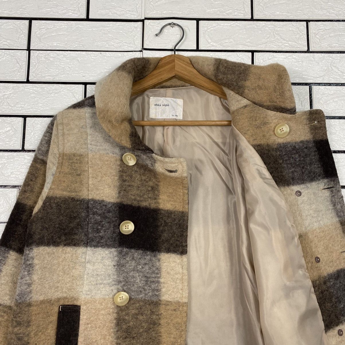 Japanese Brand 📌Vintage Wool Jacket Tartan Design Ehka Sopo Issey Miyake Size US M / EU 48-50 / 2 - 13 Thumbnail