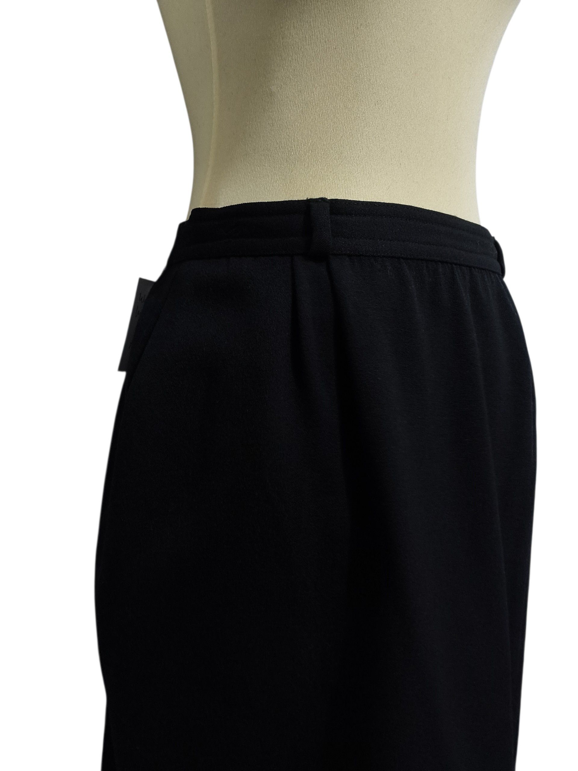 Valentino 💥90s Valentino Garavani Miss V Black Wool Midi Skirt Size 28" / US 6 / IT 42 - 4 Thumbnail