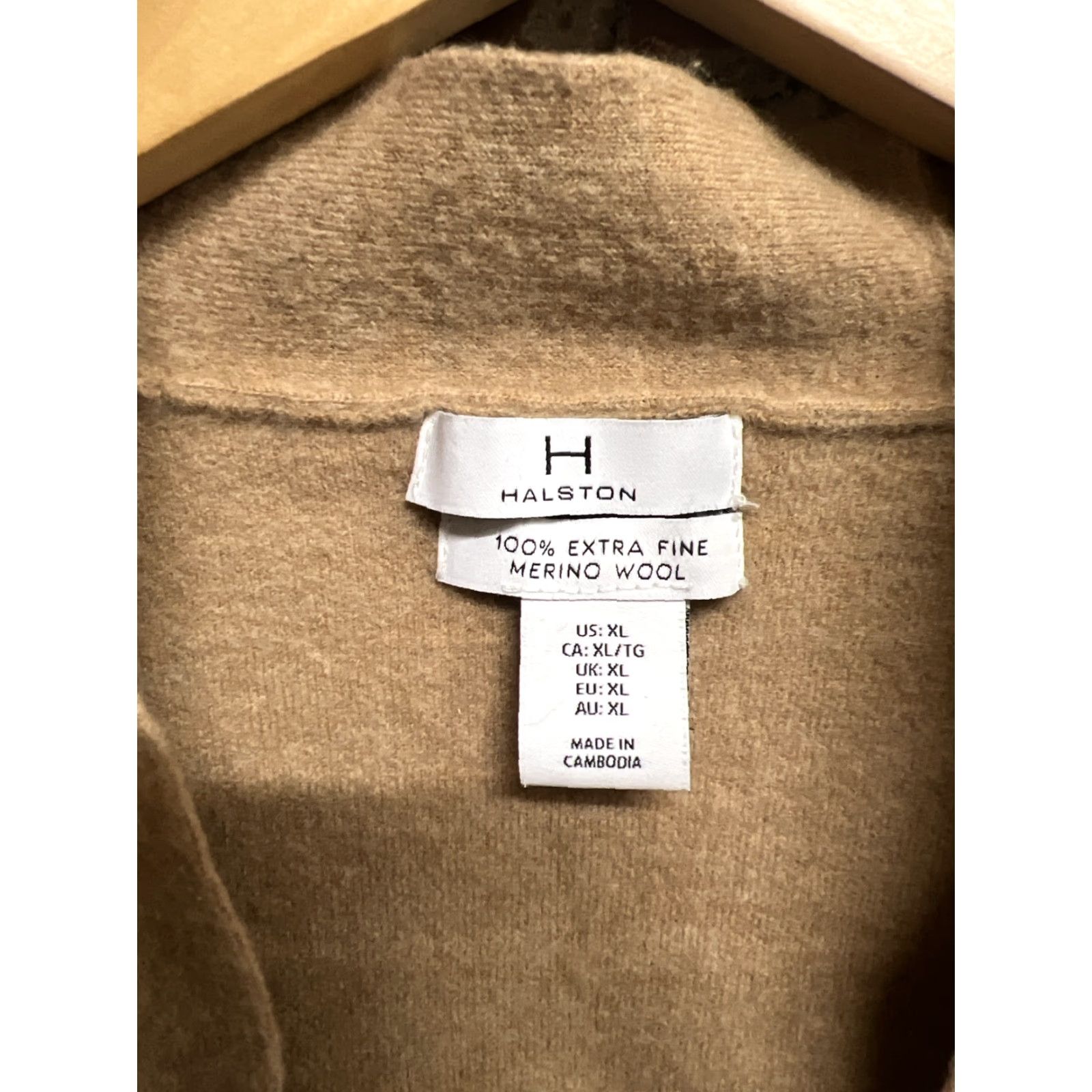 Halston Halston Cardigan Sweater Womens XL Brown 100% Extra Fine Merino Wool Size XL Size XL / US 12-14 / IT 48-50 - 3 Thumbnail