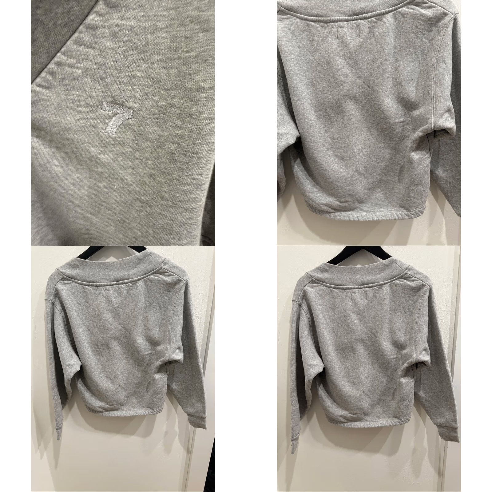 7 Days Active VINTAGE 7 Days Active Women's Sweatshirt V-Neck Cropped Oversized Gray Small Size S / US 4 / IT 40 - 8 Thumbnail