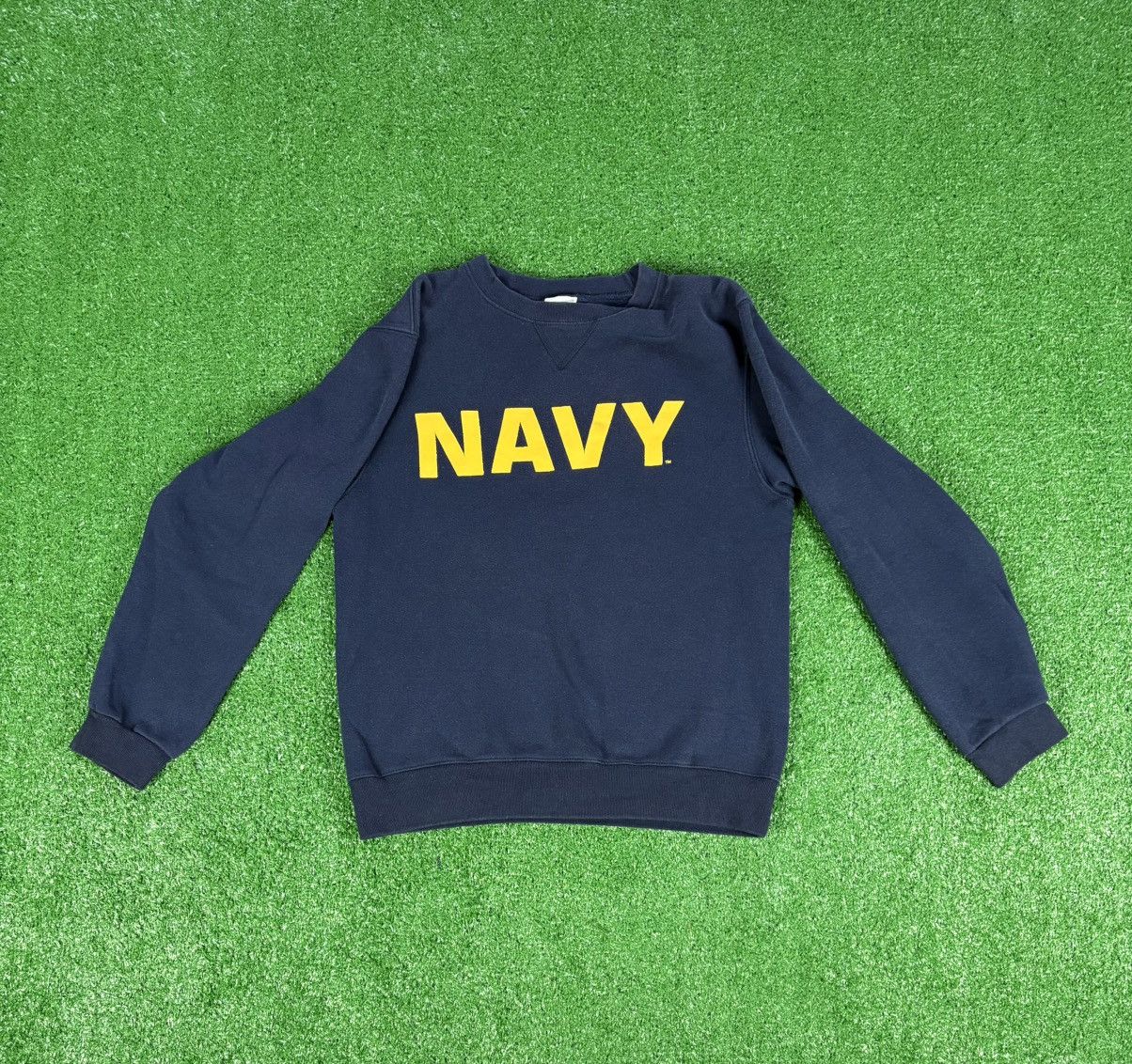Vintage Vintage 1990s Navy Crewneck Size US S / EU 44-46 / 1 - 1 Thumbnail