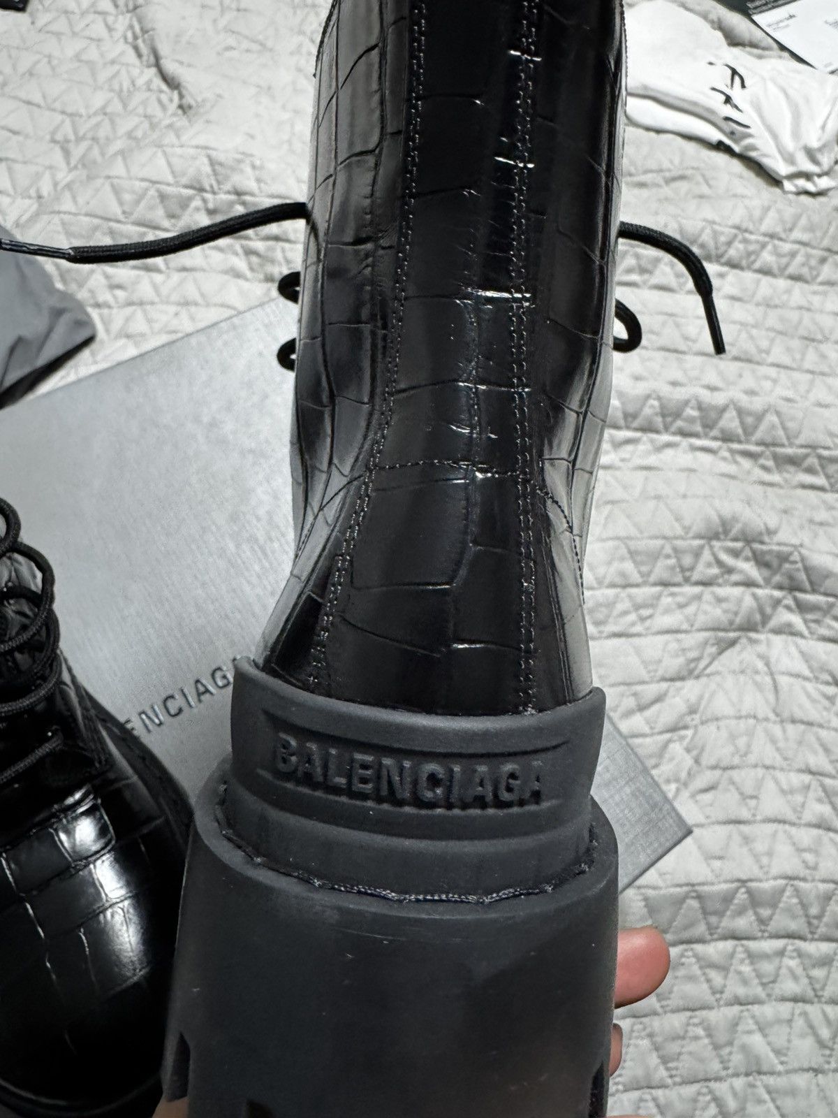 Balenciaga Balenciaga Crocodile Embossed Strike Boots Size US 7 / IT 37 - 10 Thumbnail