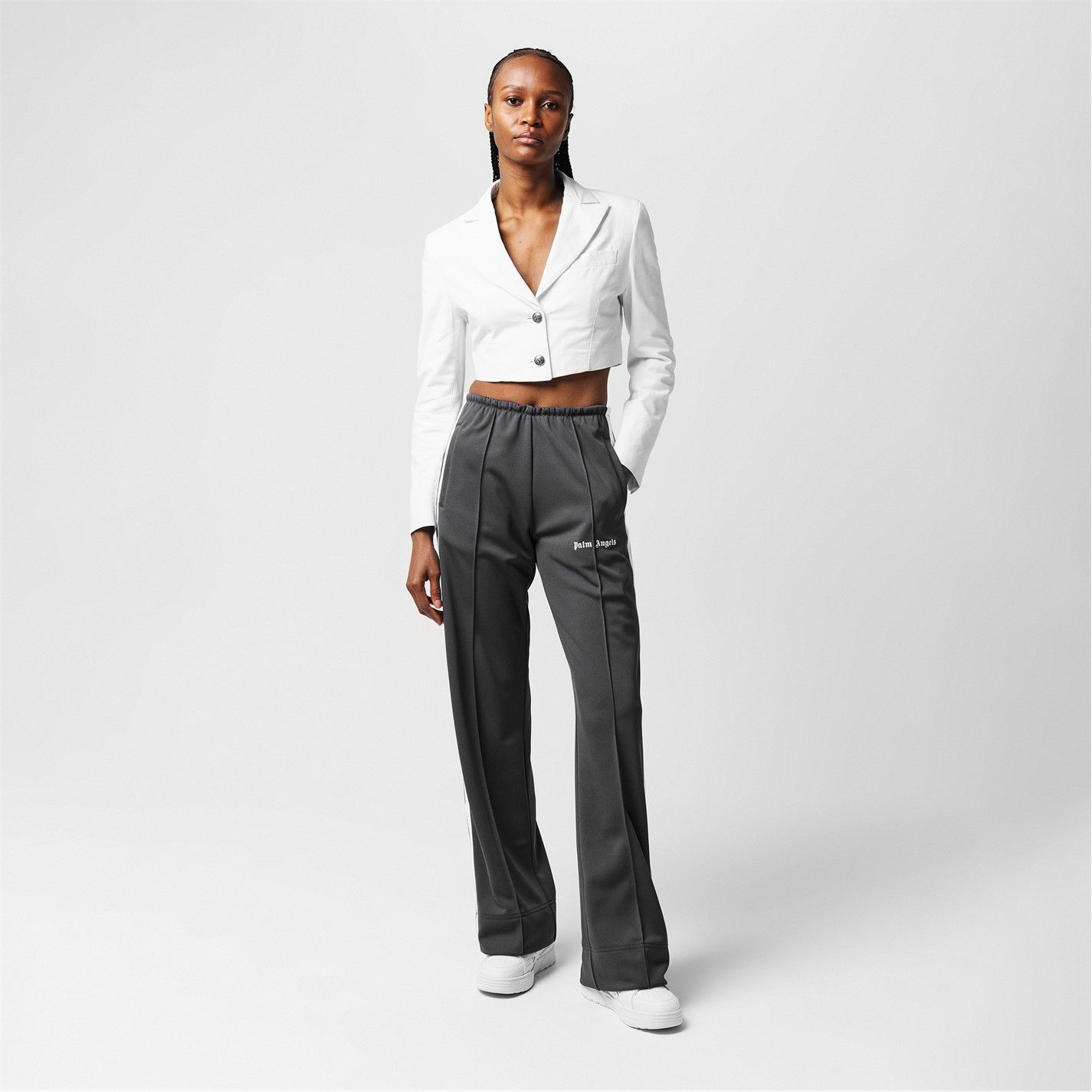 Palm Angels o1g2r1mq0325 Cropped Blazer in White Size XS / US 0-2 / IT 36-38 - 6 Thumbnail