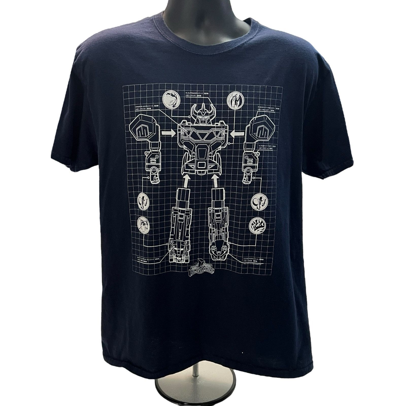 Other Power Rangers Megazord Blueprint T-Shirt – Navy Blue – Large Size US L / EU 52-54 / 3 - 1 Thumbnail