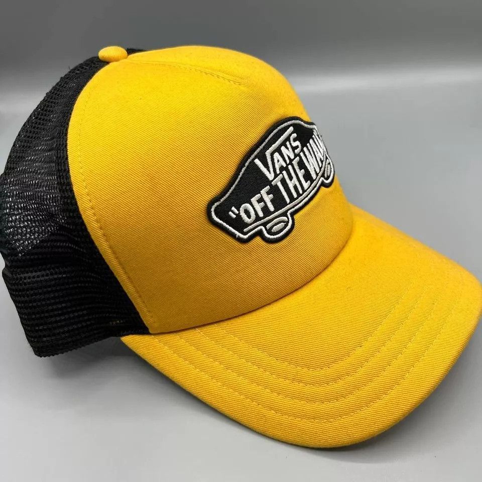 Vans Vans Off The Wall Trucker Hat Men Yellow Black Snap Back Cap Size ONE SIZE - 3 Thumbnail