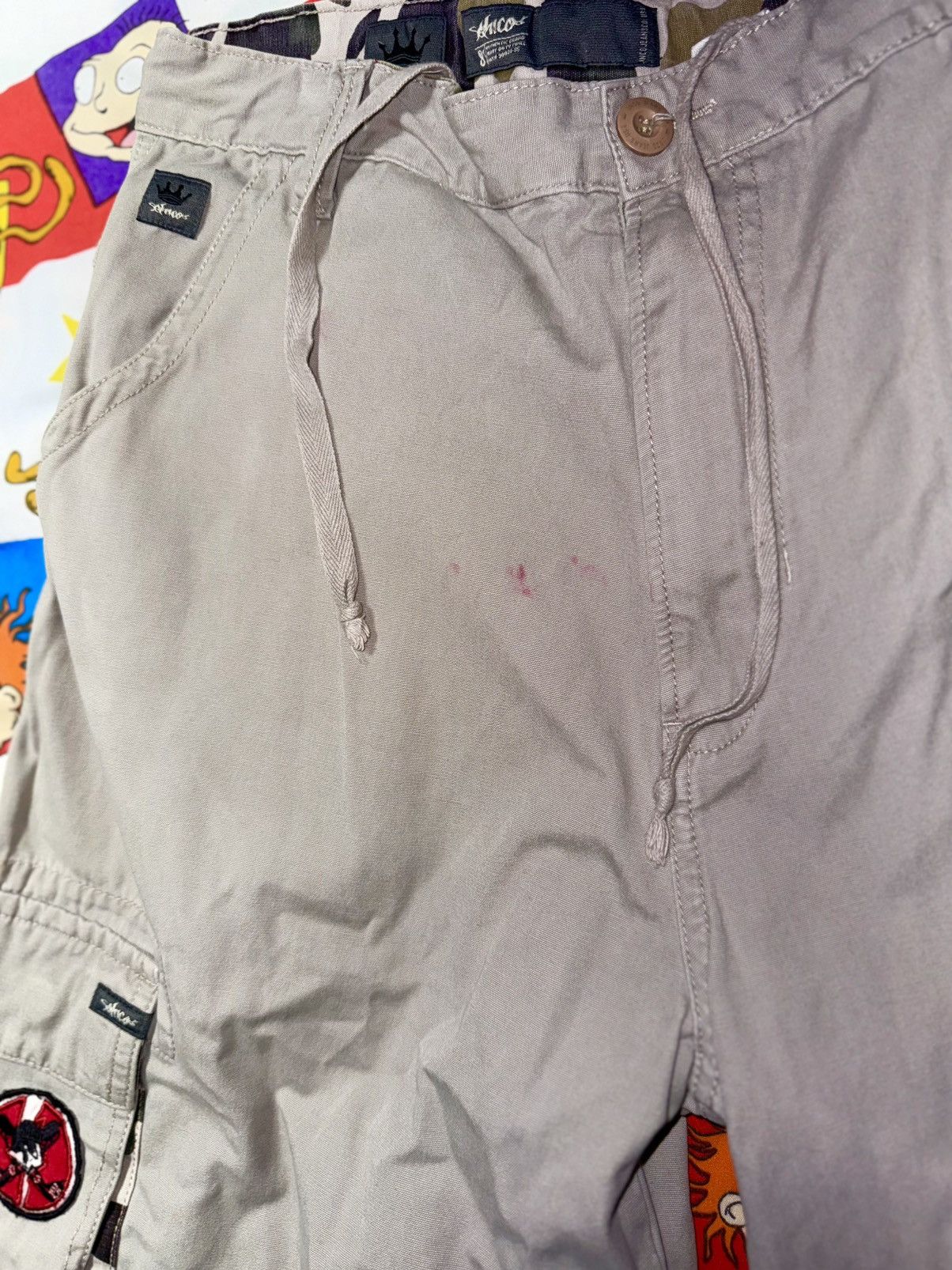 JNCO Vintage 90s JNCO 85 Marine Skull Patches Cargo Shorts Size US 36 / EU 52 - 6 Thumbnail