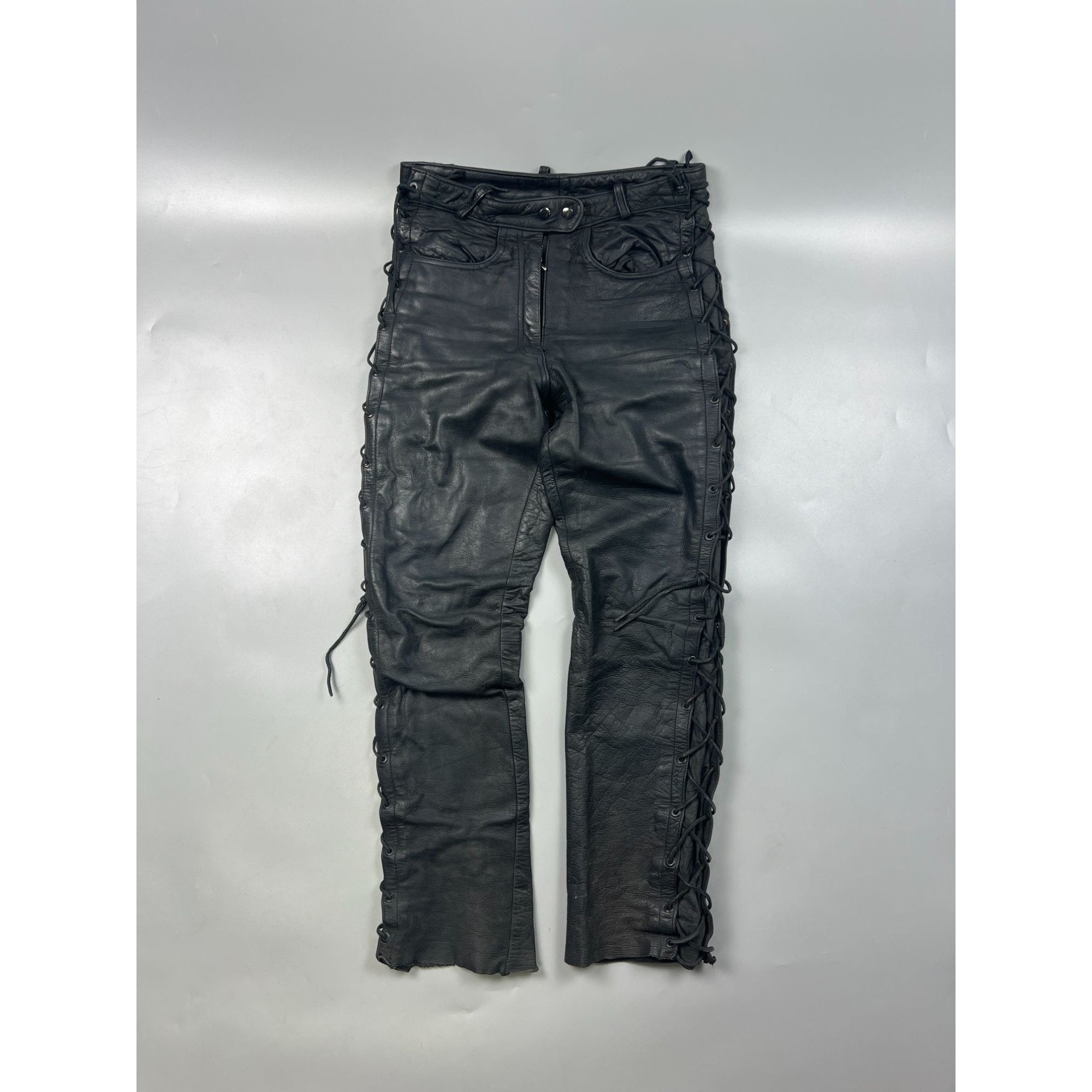 Vintage Vintage Leather Biker Pants (Y0747) Size US 32 / EU 48 - 1 Thumbnail