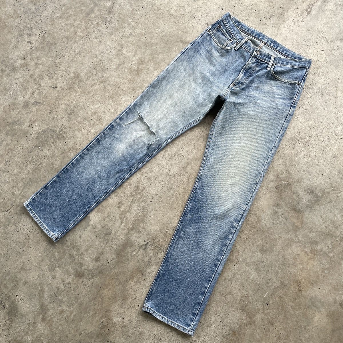 Japanese Brand Vintage Edwin Made In Japan Distressed Faded Jeans Pants W32 Size US 32 / EU 48 - 2 Thumbnail