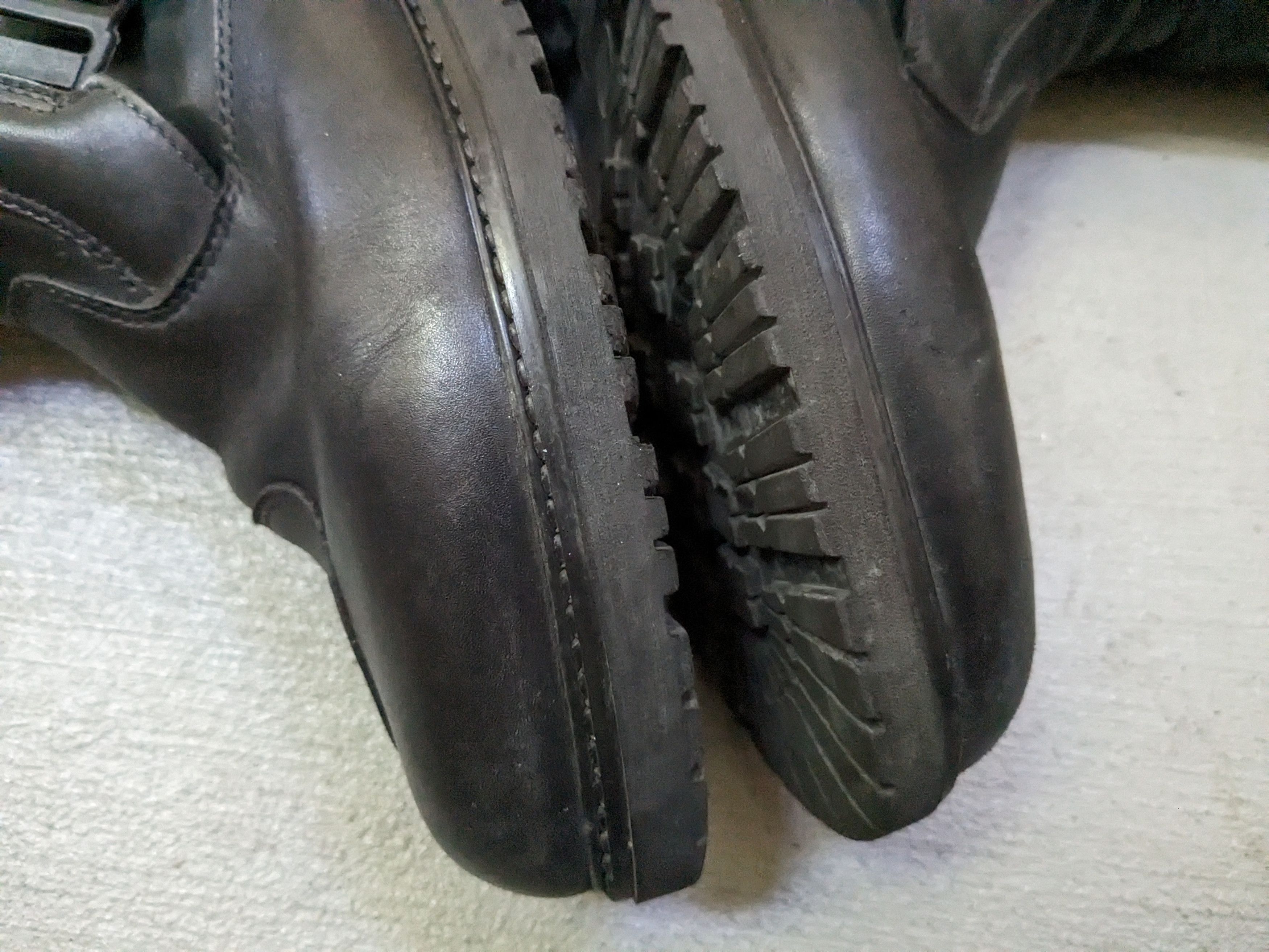 Vintage Moto Boots Black 12.5 Leather Biker Moto Rubber Italy Size US 12.5 / EU 45-46 - 7 Thumbnail